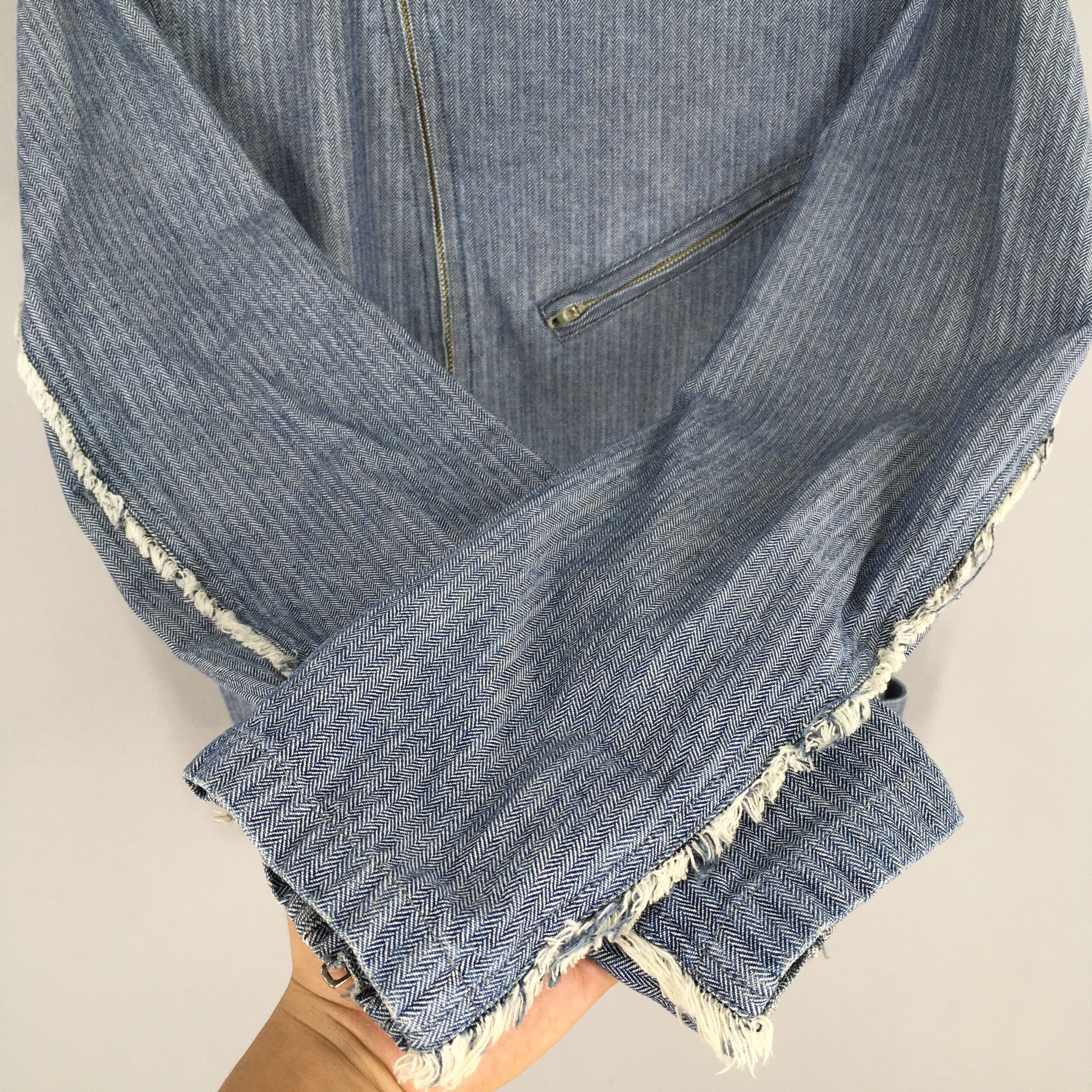 Harley Davidson Vintage Motorcycle Herringbone Stripes Blue Denim Jacket Size US L / EU 52-54 / 3 - 4 Thumbnail