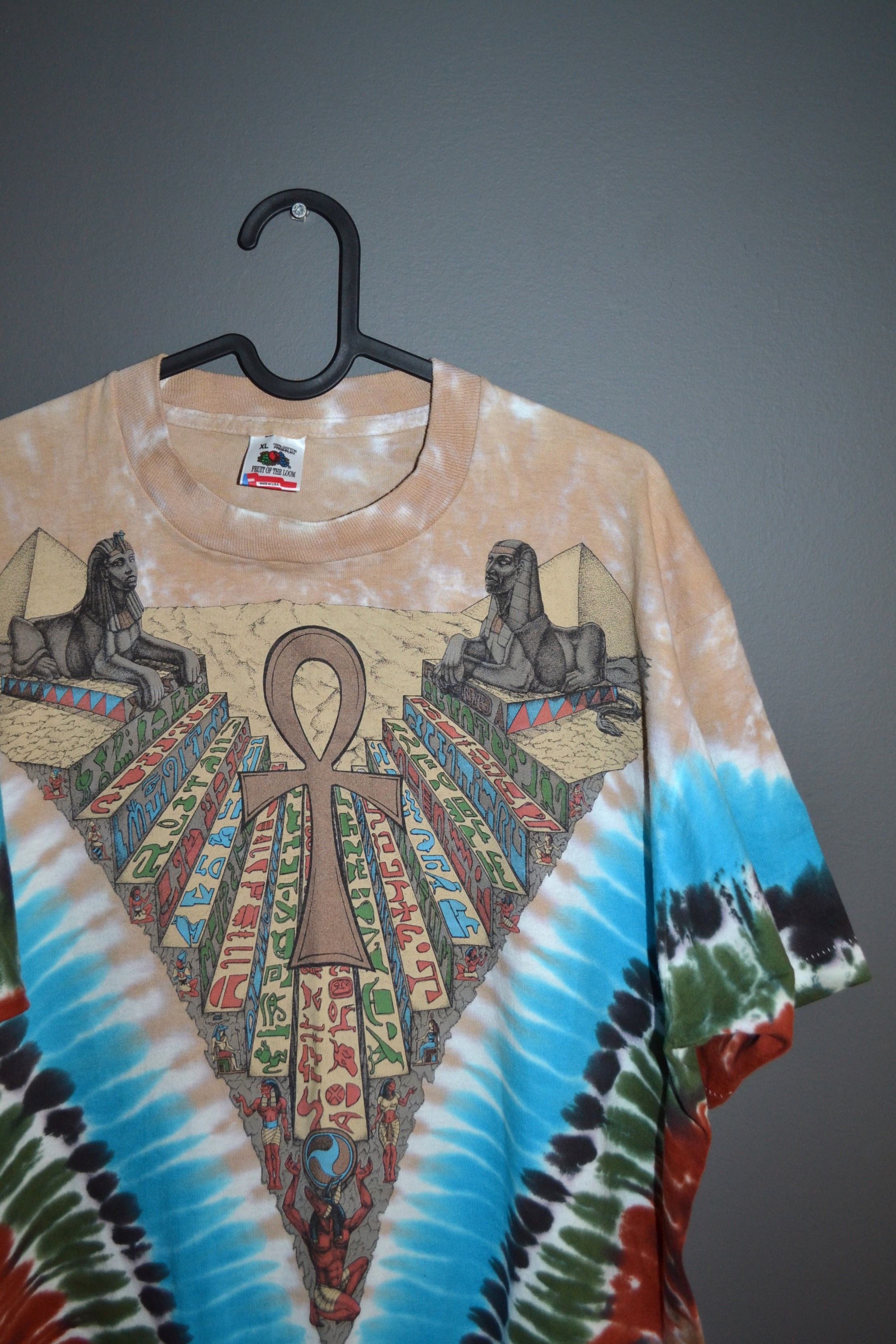 Vintage Vintage Single Stitch Egypt Tie Dye T shirt XL Size US XL / EU 56 / 4 - 1 Thumbnail