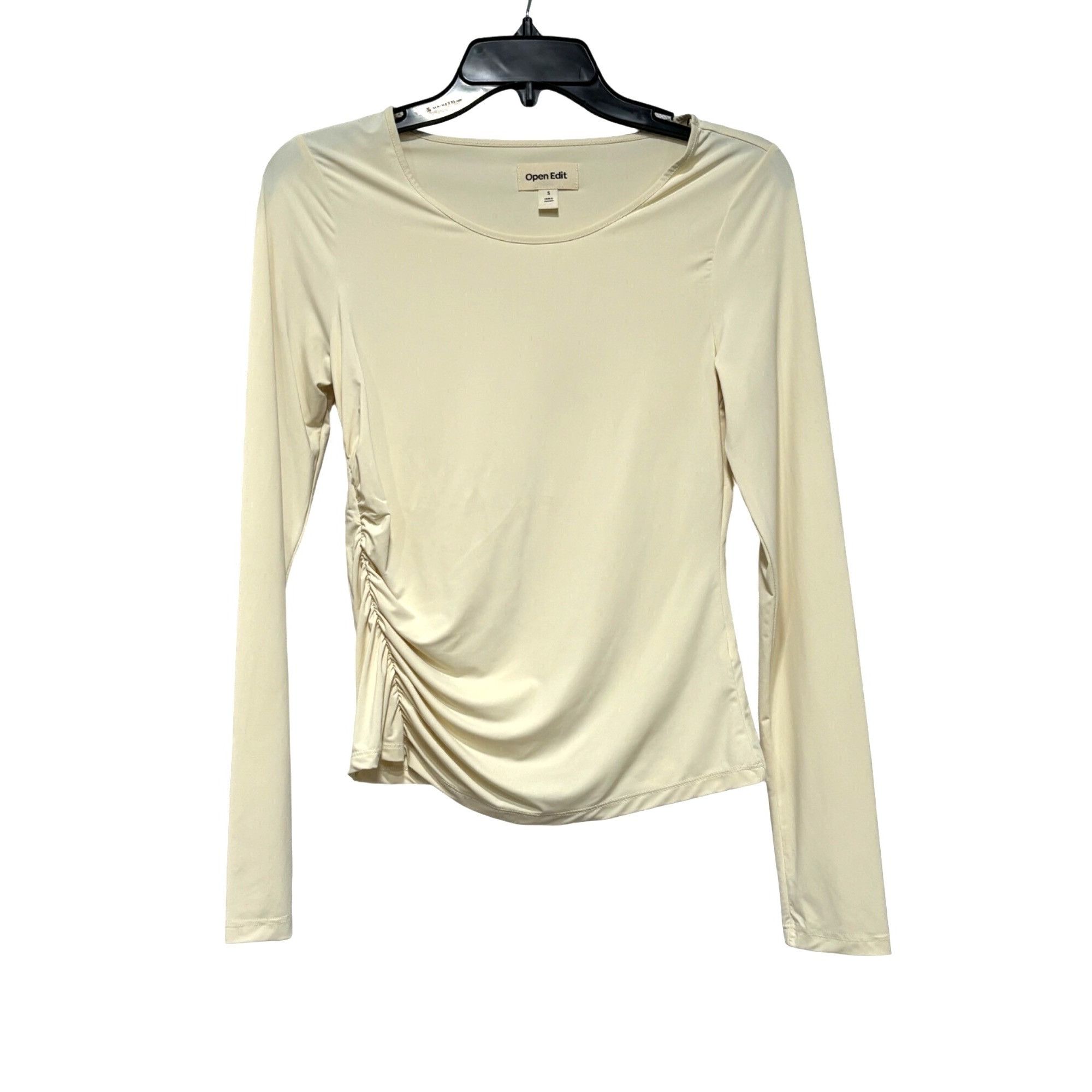 Other Open Edit Ruched Side Long Sleeve Top in Ivory Dove, Sz. S Size S / US 4 / IT 40 - 5 Thumbnail