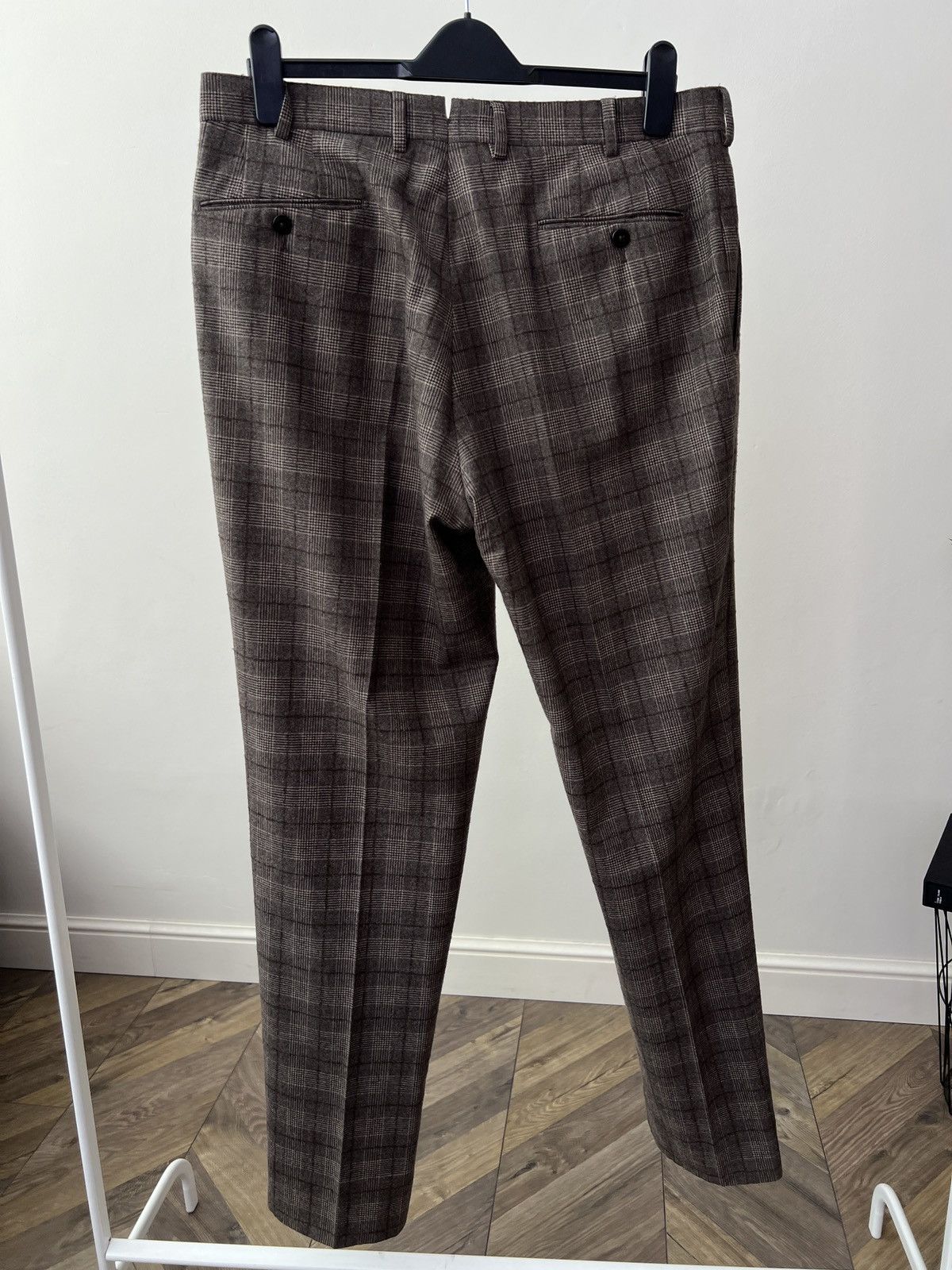 Ermenegildo Zegna Vintage Ermenegildo Zegna Brown Glen Check Wool Dress Pants Size US 34 / EU 50 - 9 Thumbnail