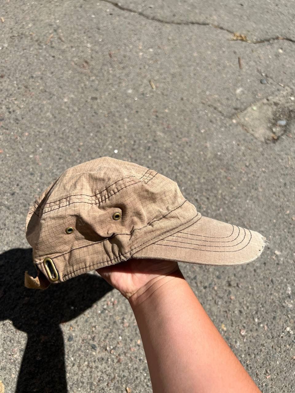 Japanese Brand × Vintage Vintage Y2K Active Military Style Distressed Cap Size ONE SIZE - 2 Thumbnail