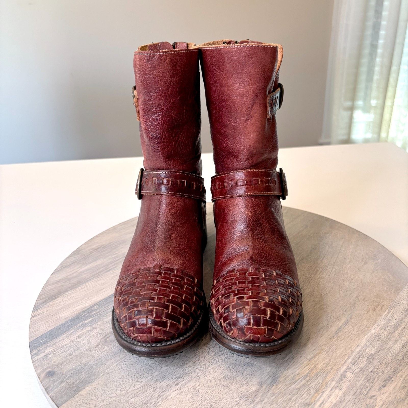 Bed Stu Bed Stu Ashwell Women's Red Buckles Leather Boots Size 6.5 Size US 6.5 / IT 36.5 - 4 Thumbnail