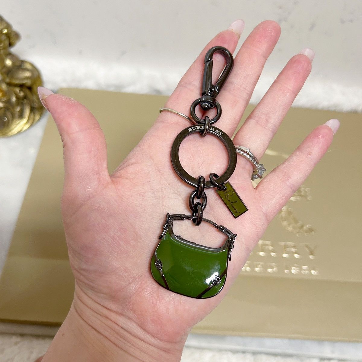 Burberry Authentic Burberry New Metal Green Mini Bag Charm / Keychain Size ONE SIZE - 4 Thumbnail