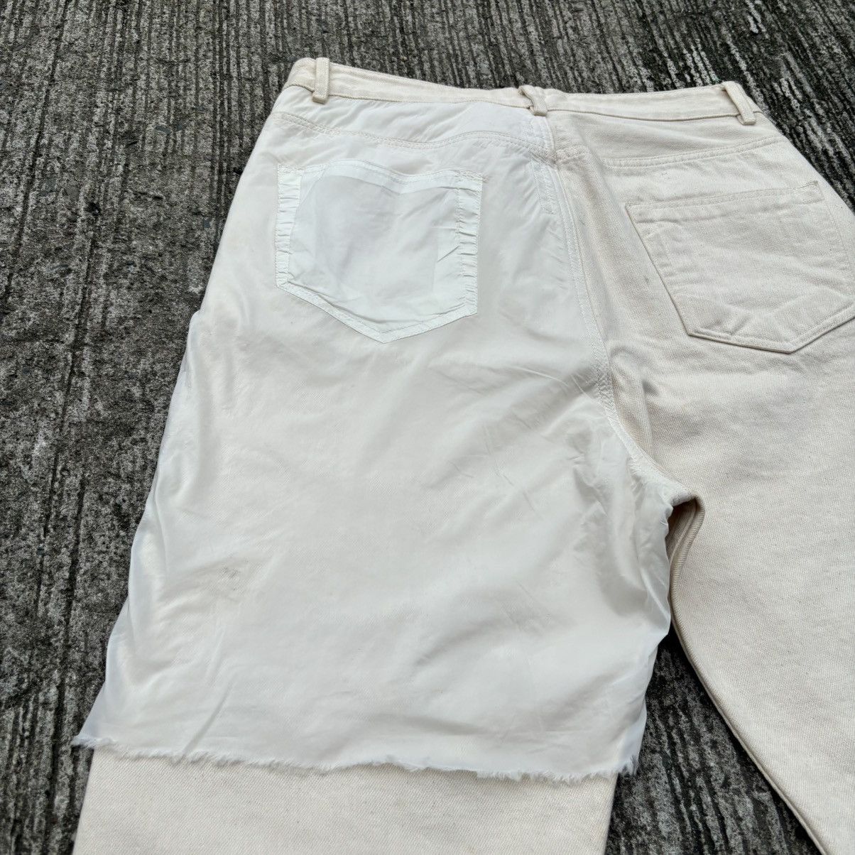 Rick Owens Drkshdw Rick Owens DRKSHDW Milk Collapse Cropped Jeans Size US 31 - 20 Thumbnail