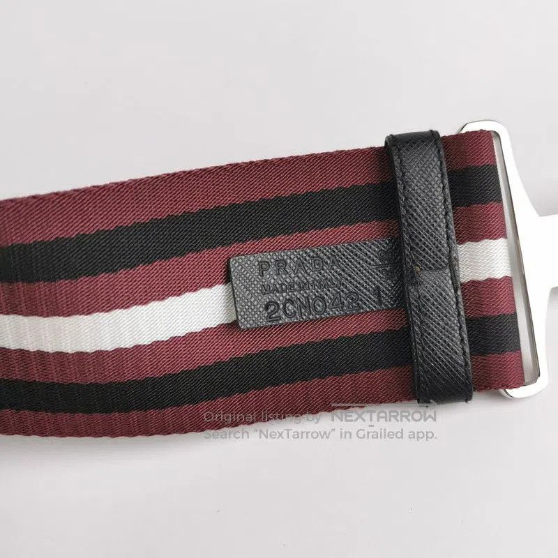 Prada Prada Color Block Striped Belt with Metal Buckle. Size ONE SIZE - 4 Thumbnail