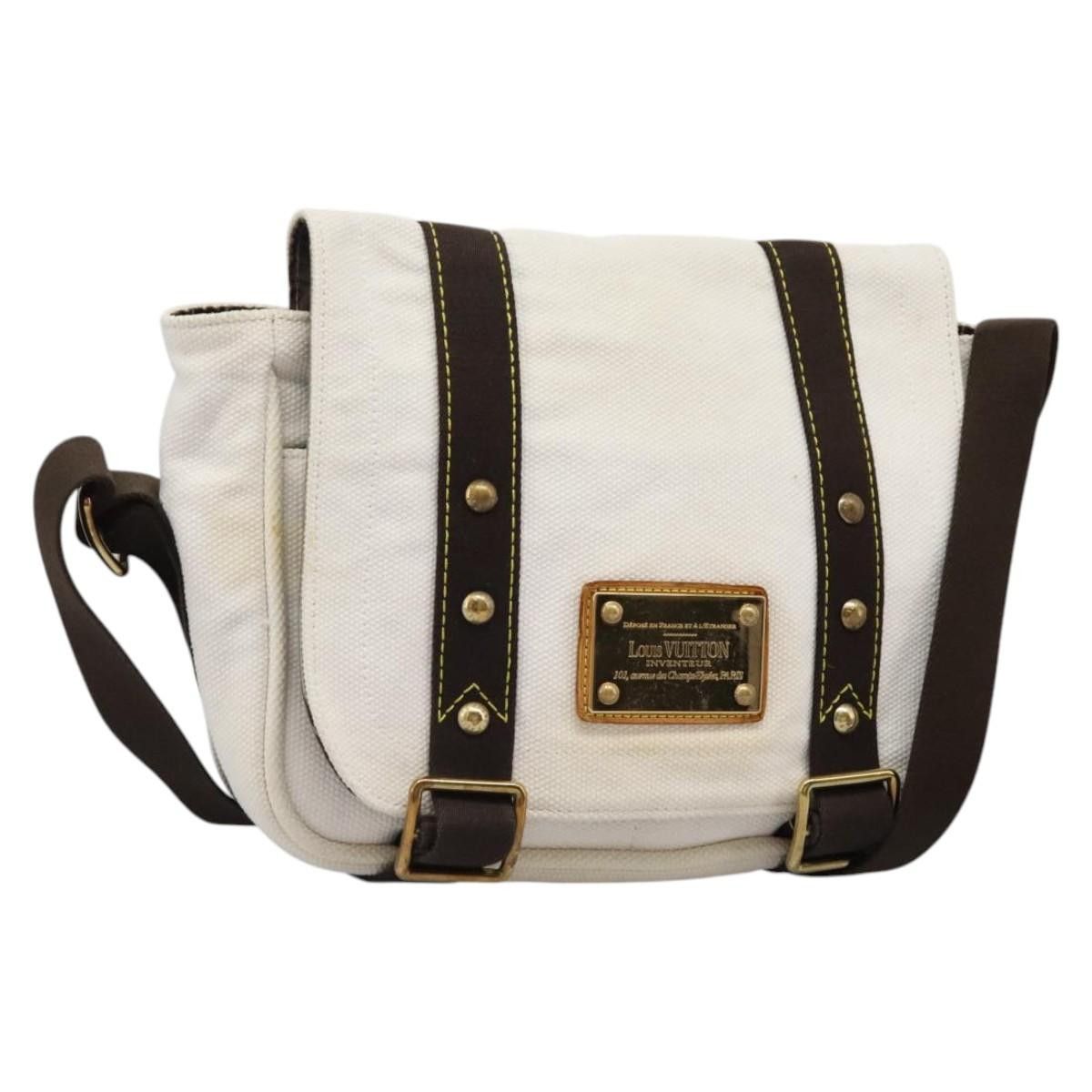 Louis Vuitton Antigua Buzas Pm Shoulder Bag Canvas White M40042 Auth Bs24492 in Beige, Women's