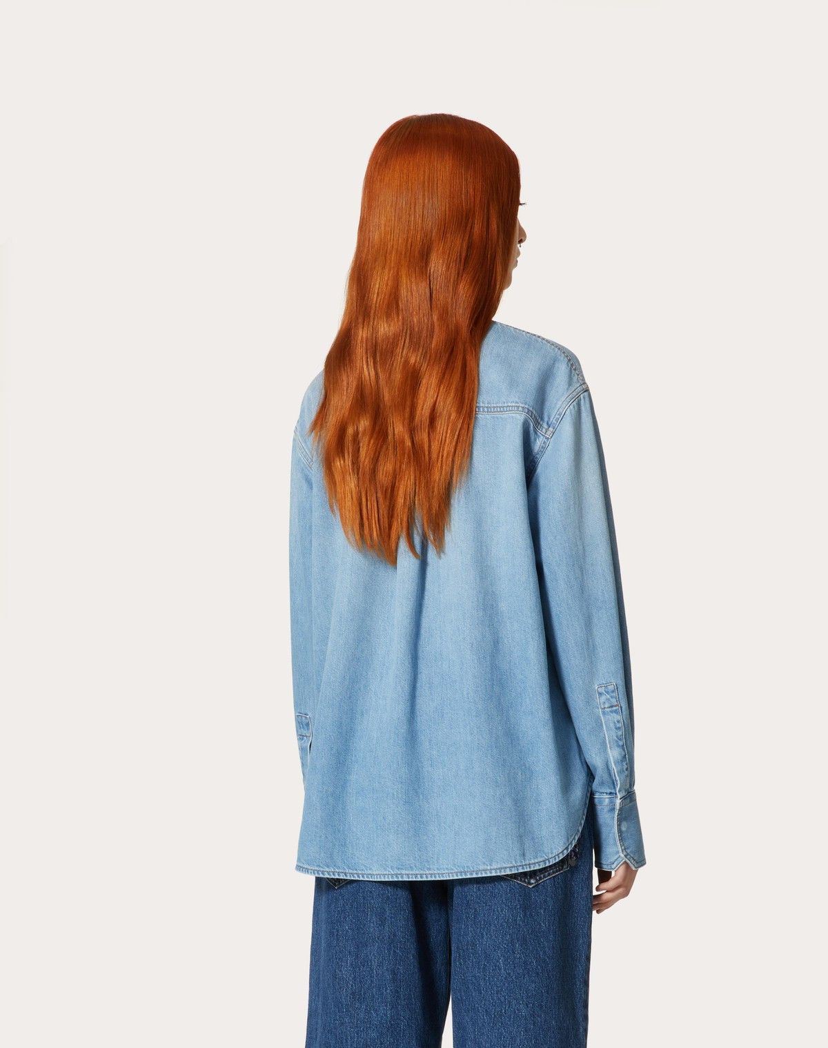 Valentino o1s1wg110525 Embroidered Denim Shirt in Blue Size XL / US 12-14 / IT 48-50 - 5 Thumbnail