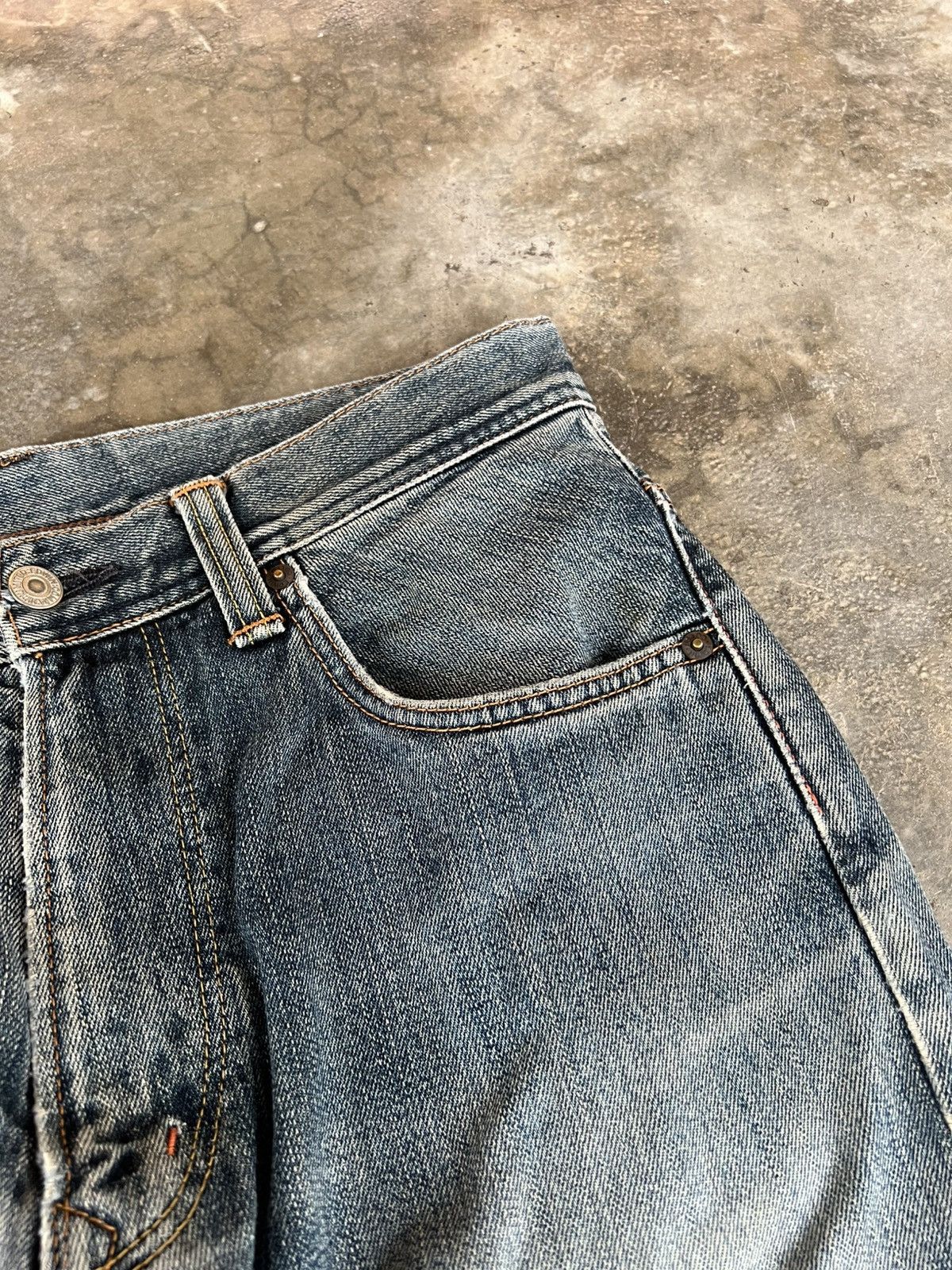 Edwin EDWIN EXCLUSIVE VINTAGE EXTRA BAGGY FADED DISTRESS JEAN Size US 31 - 12 Thumbnail