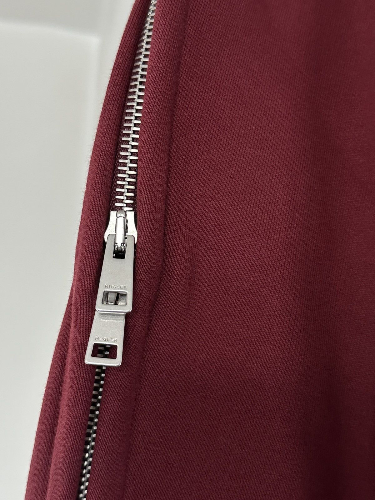 Mugler Mugler burgundy relaxed fit organic cotton fleece hoodie Size US M / EU 48-50 / 2 - 3 Thumbnail