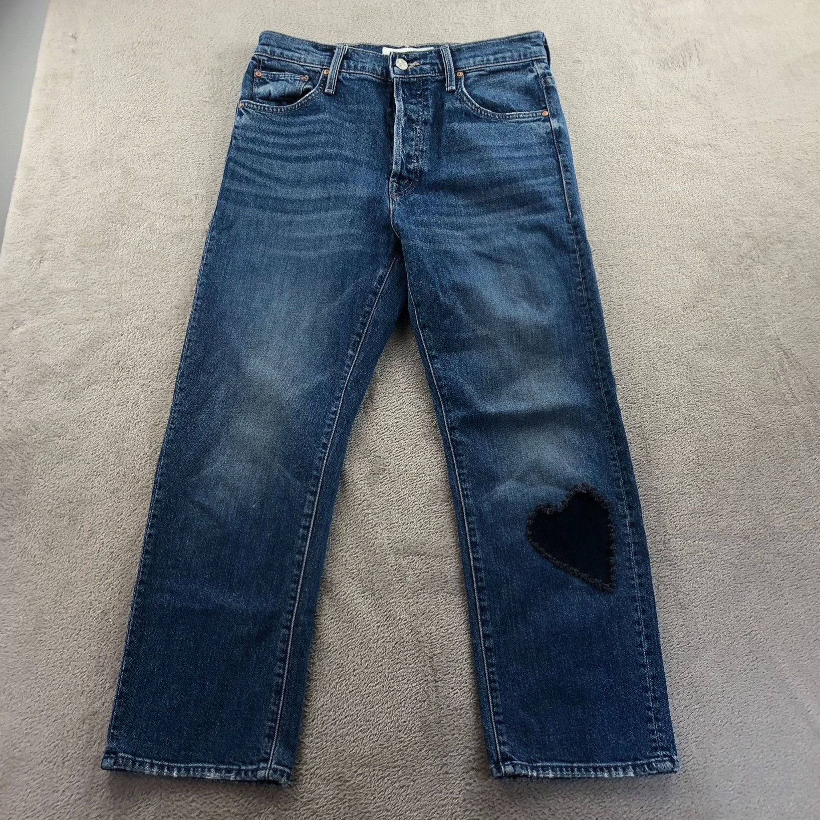 MOTHER Mother Women Jeans 26 Straight Leg Superior Blue Denim Butto Size 26" / US 2 / IT 38 - 18 Thumbnail