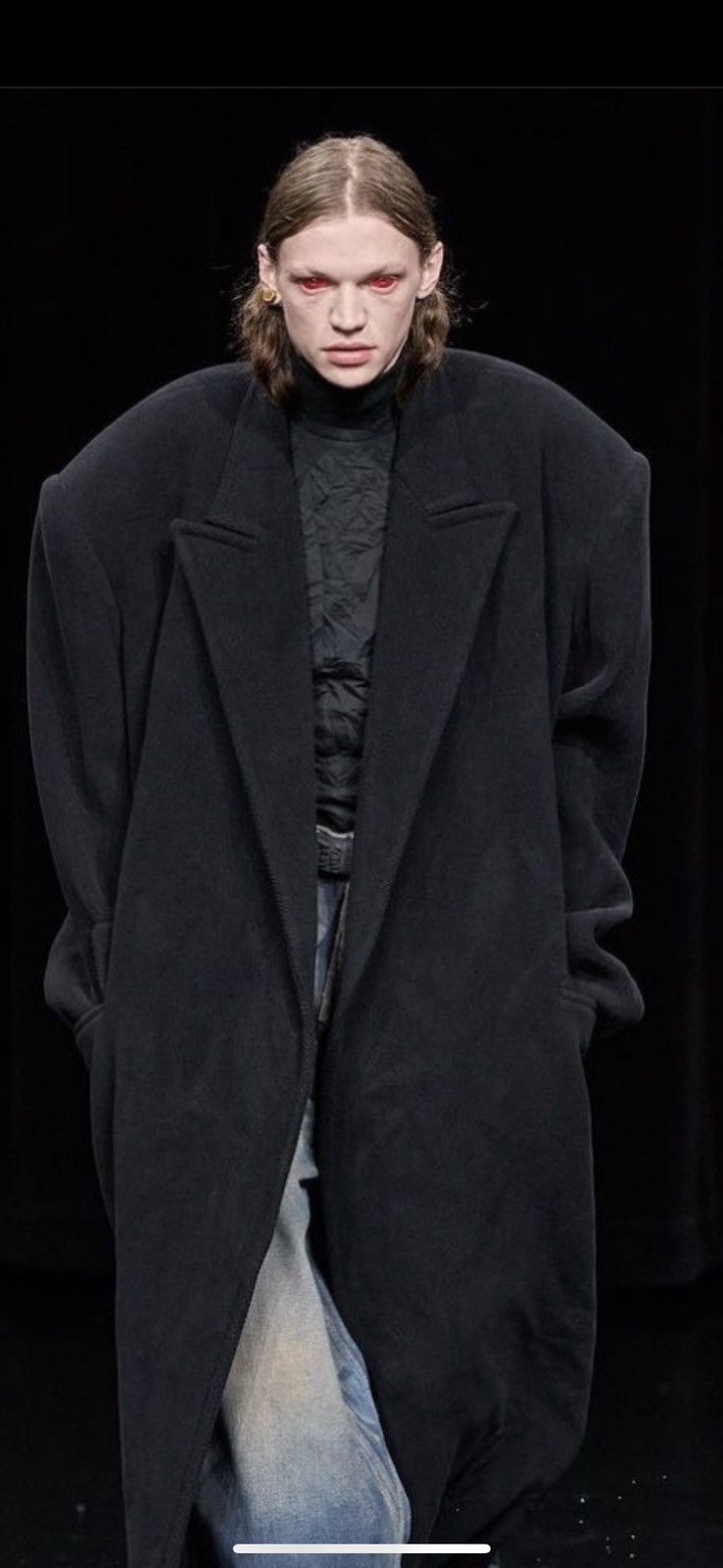 Pre-owned Balenciaga Fall 20 Maxi Double Breasted Coat In Black