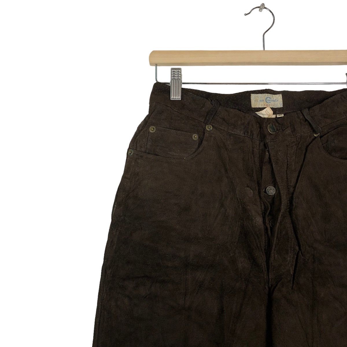 Genuine Leather 🔥Rare 90’s Riot Genuine Leather Pants C un C Monde Japan Size US 26 / EU 42 - 5 Thumbnail