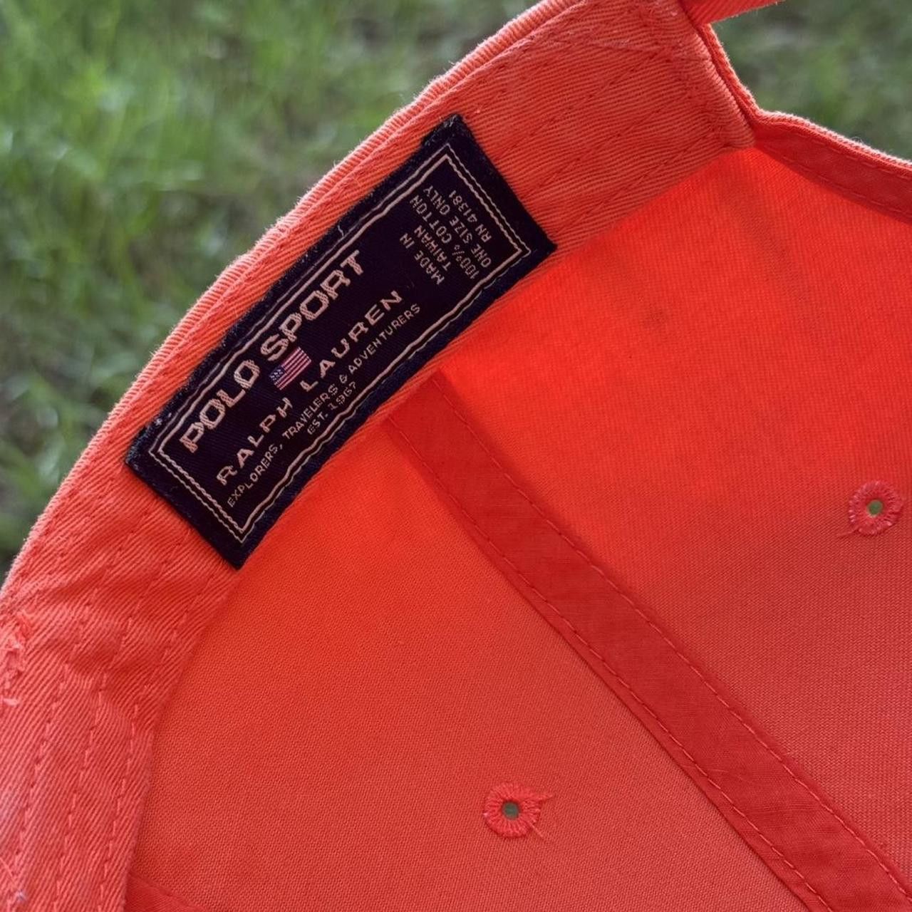 Polo Ralph Lauren Vintage 1990s Polo Sport Faded Orange Strapback Hat Size ONE SIZE - 5 Thumbnail