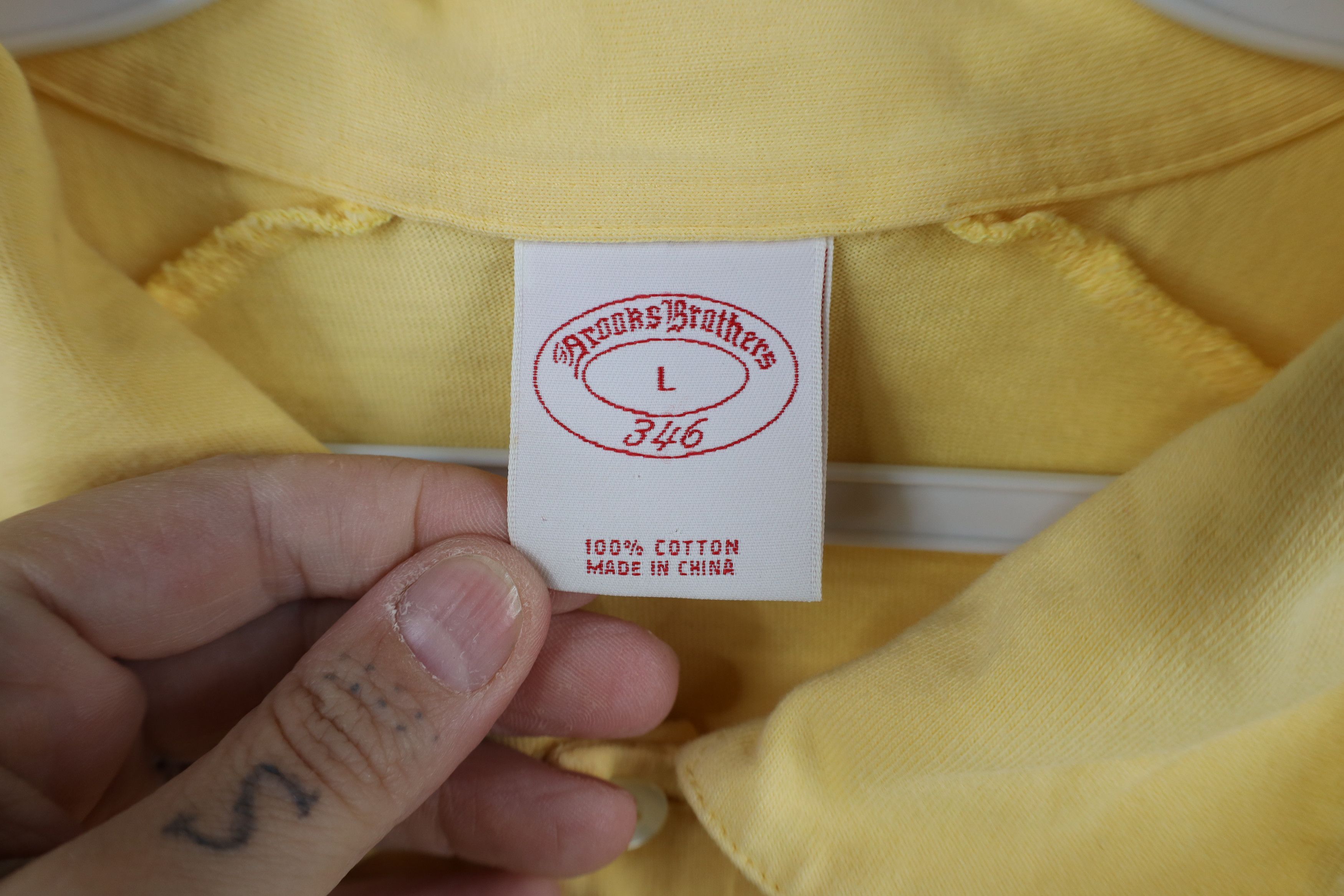 Brooks Brothers Vintage Brooks Brothers Knit Long Sleeve Rugby Polo Yellow Size US L / EU 52-54 / 3 - 10 Thumbnail