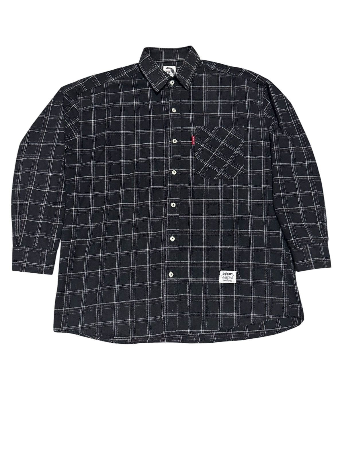 The Real McCoy's × Vintage Vtg McCoys Gill Boxy Flannel L/S Technical Apparel Shirt Size US L / EU 52-54 / 3 - 3 Thumbnail