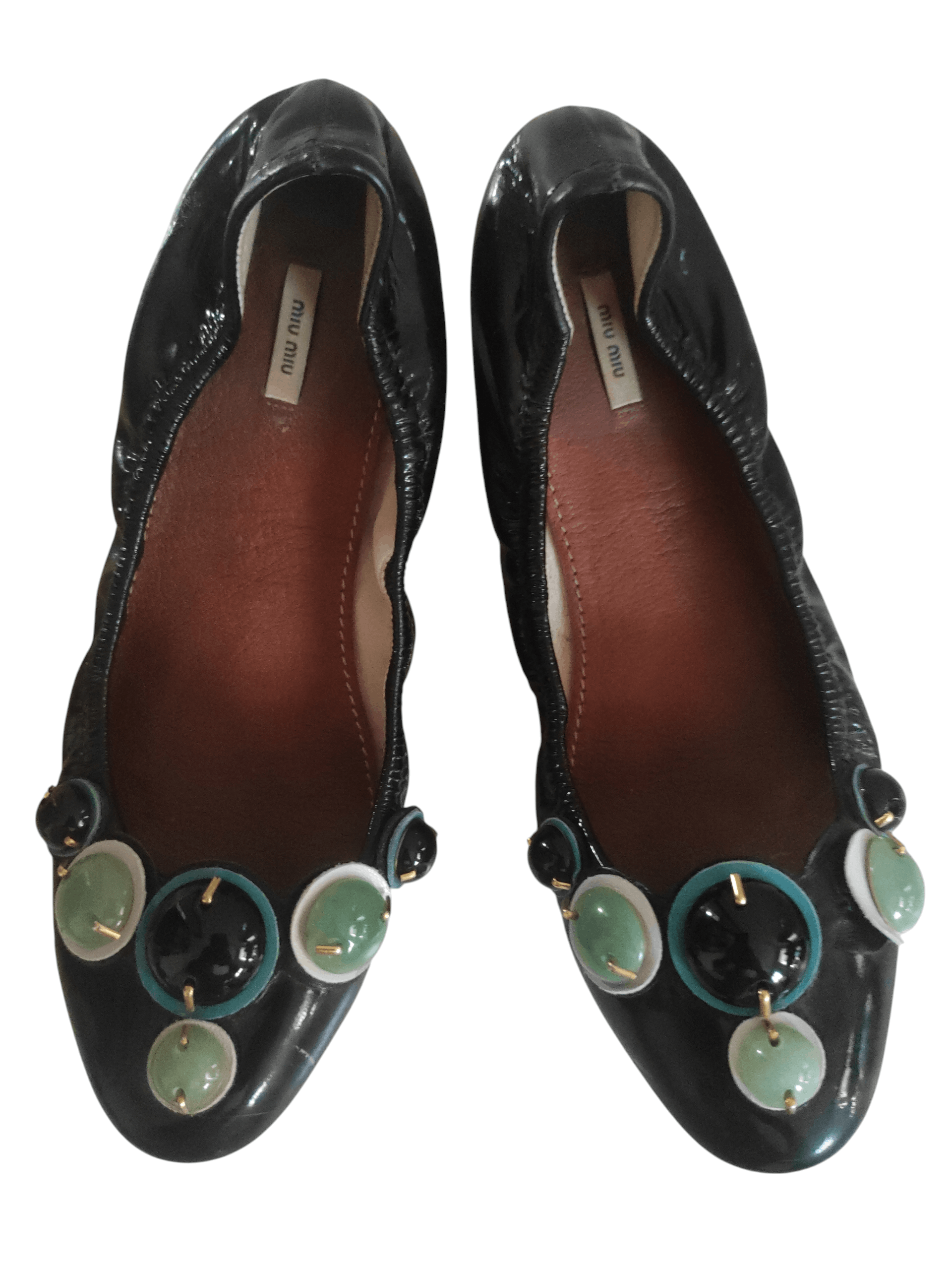 Miu Miu Miu Miu Embellished Ballerinas Black Made in Italy Size US 6 / IT 36 - 1 Thumbnail