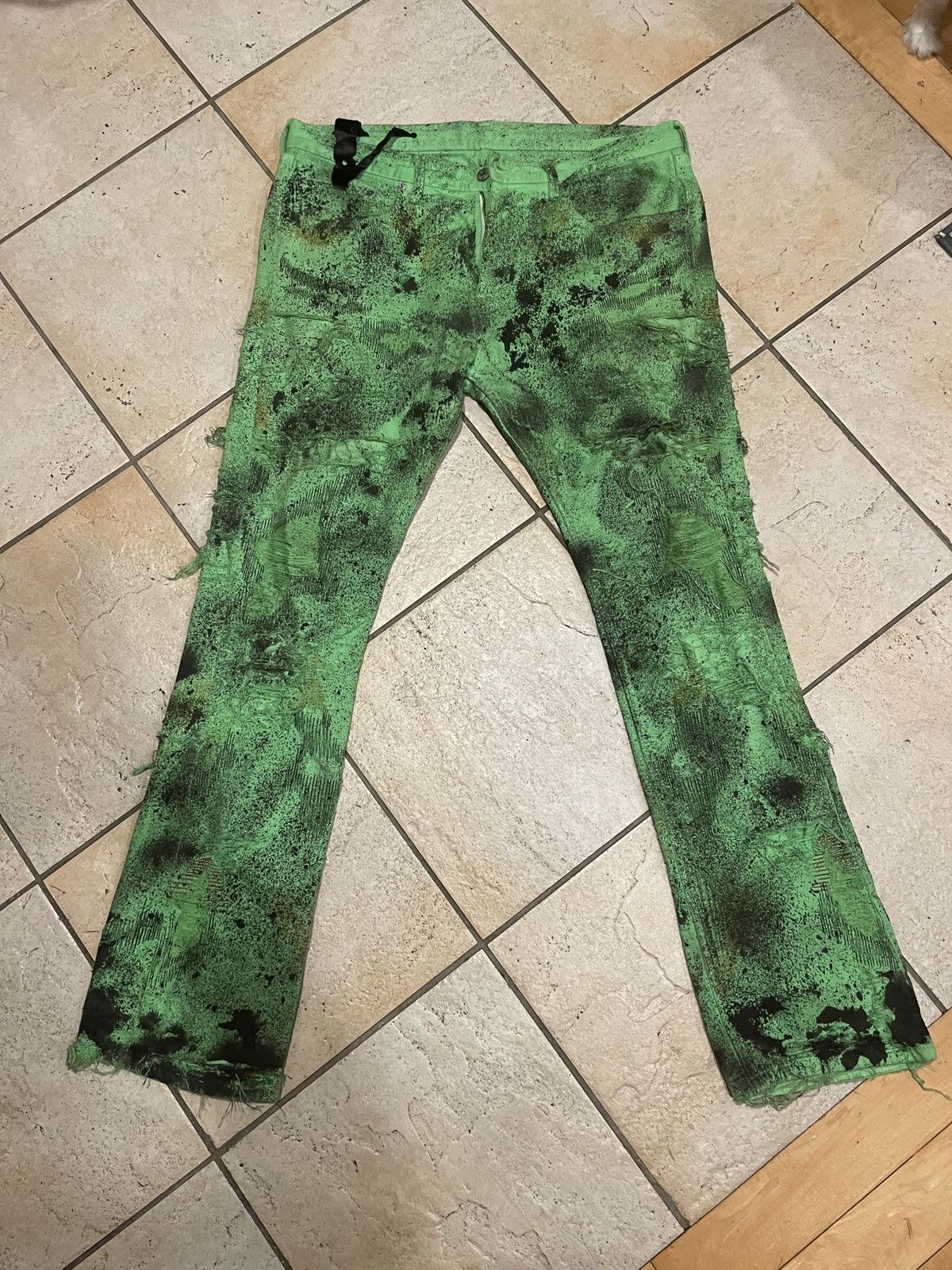 Vlone Vlone Bari Special Green scab splatter Size US 34 / EU 50 - 4 Thumbnail