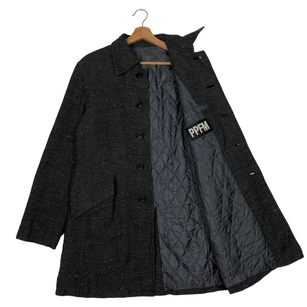 PPFM 🔥Vtg Wool Long Jacket Herringbone PPFM Japan Made Size US M / EU 48-50 / 2 - 9 Thumbnail