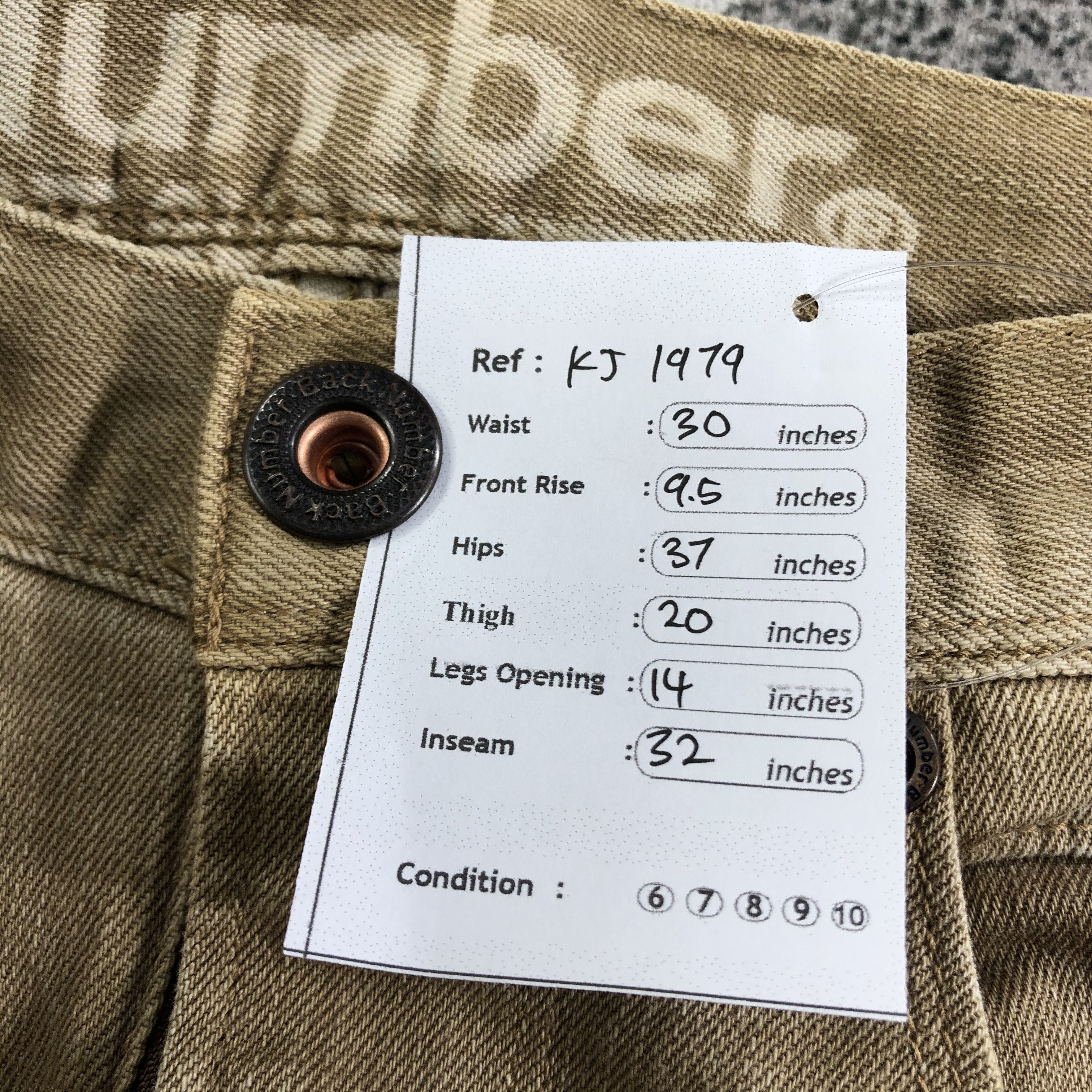 Japanese Brand Vintage Japanese Brand Back Number Faded Brown Jeans KJ1979 Size US 28 / EU 44 - 12 Thumbnail