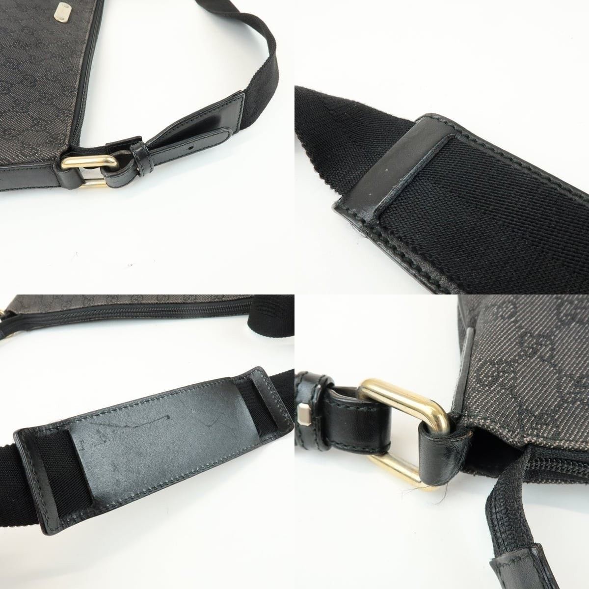Gucci Gucci GG Monogram Denim Crossbody Bag Black Size ONE SIZE - 4 Thumbnail