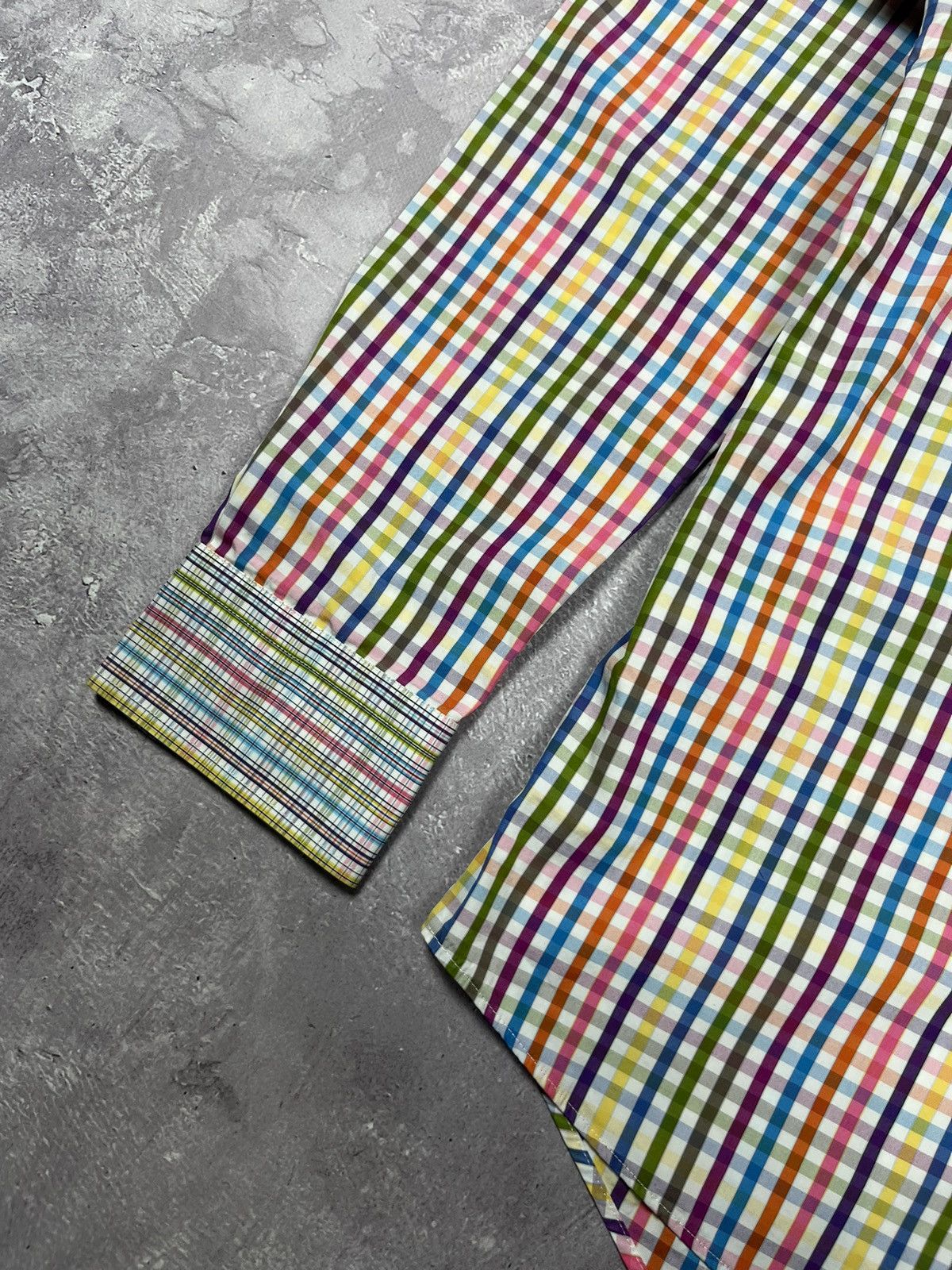 Etro Etro Multicolor Checkered luxury longsleeve shirt Size US XL / EU 56 / 4 - 2 Thumbnail