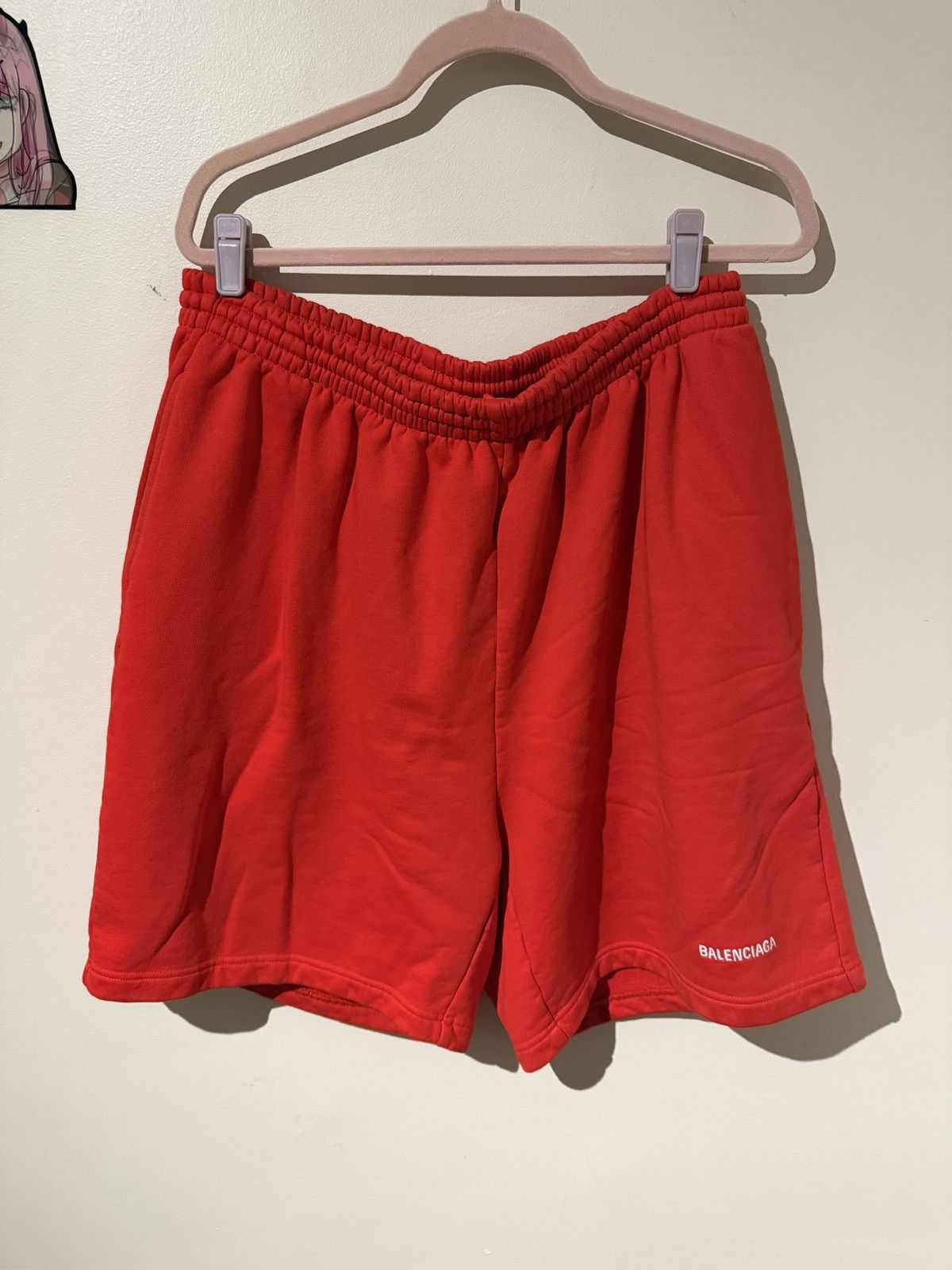 Balenciaga Balenciaga Red Embroidered Sweatshorts Size US 34 / EU 50 - 1 Thumbnail