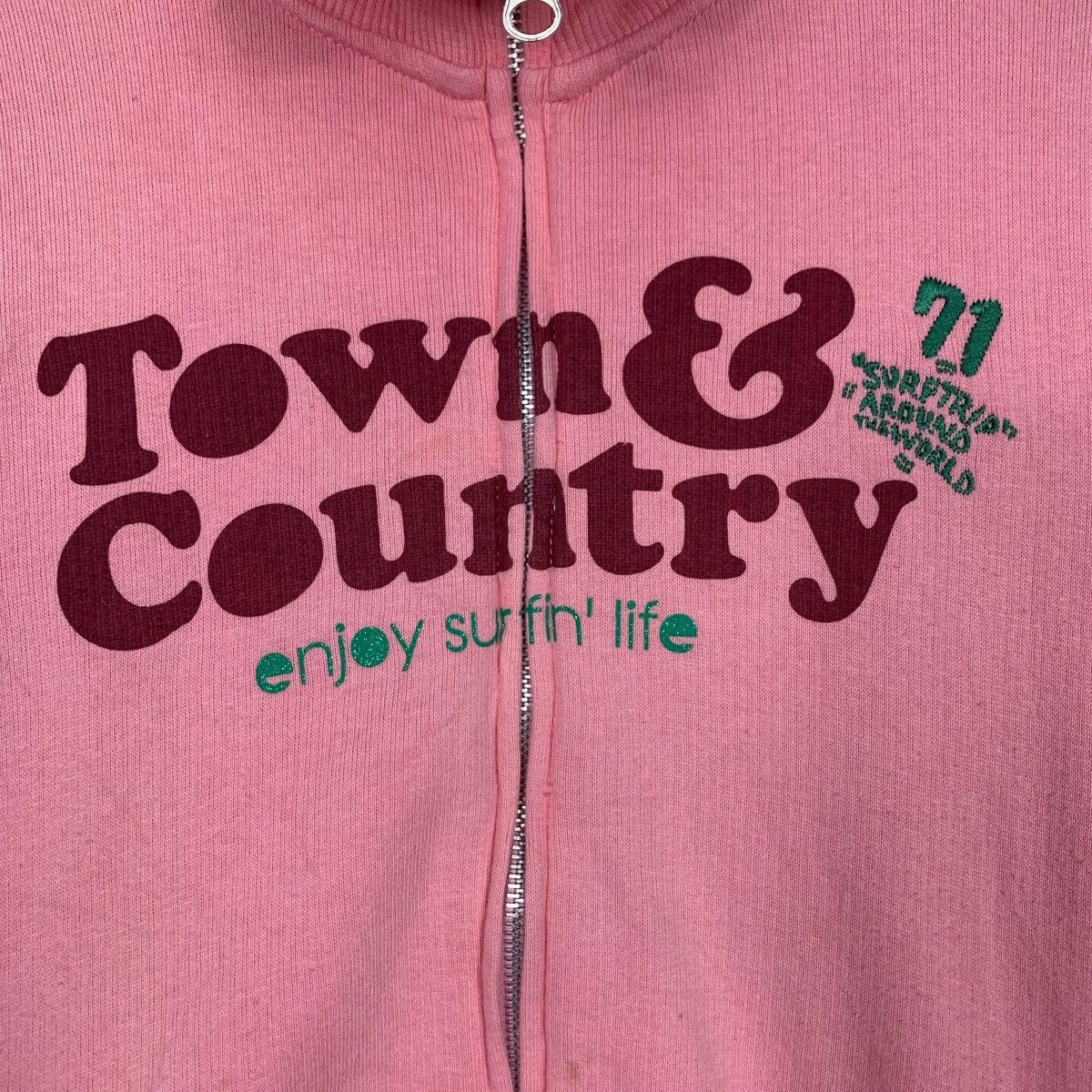 Japanese Brand TOWN & COUNTRY Big Logo Pink Sweater Jacket #1597-C71 Size L / US 10 / IT 46 - 14 Thumbnail
