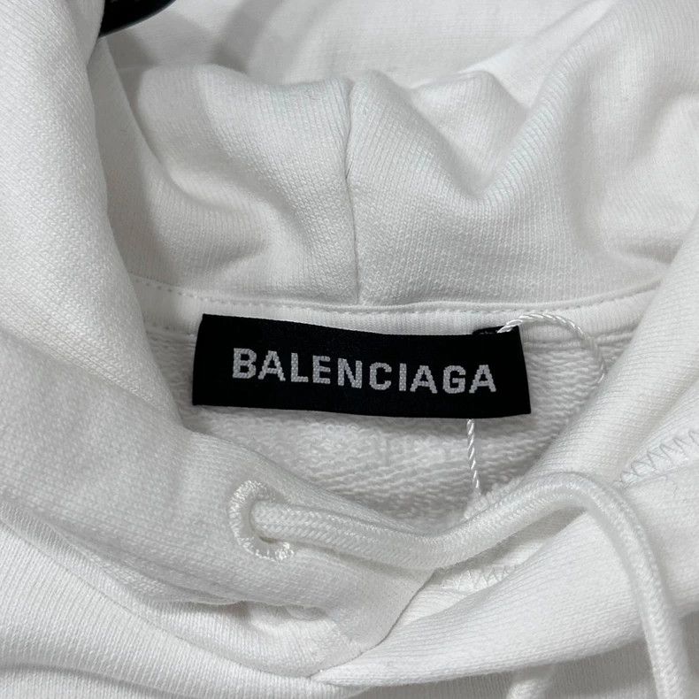 Balenciaga Balenciaga Back logo white hoodie Size US L / EU 52-54 / 3 - 5 Thumbnail