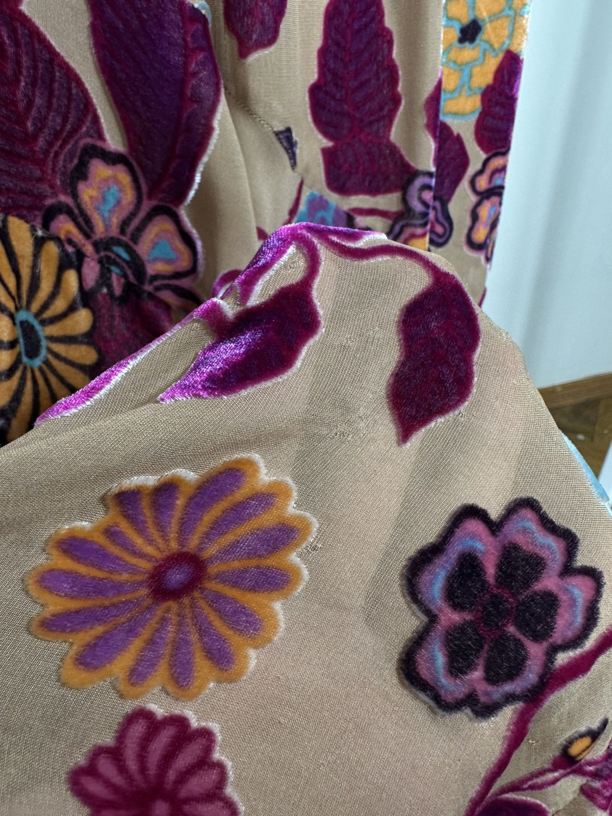Marella Marella Vintage Midi Dress Beaded Embroidered Floral Kimono Size S / US 4 / IT 40 - 23 Thumbnail