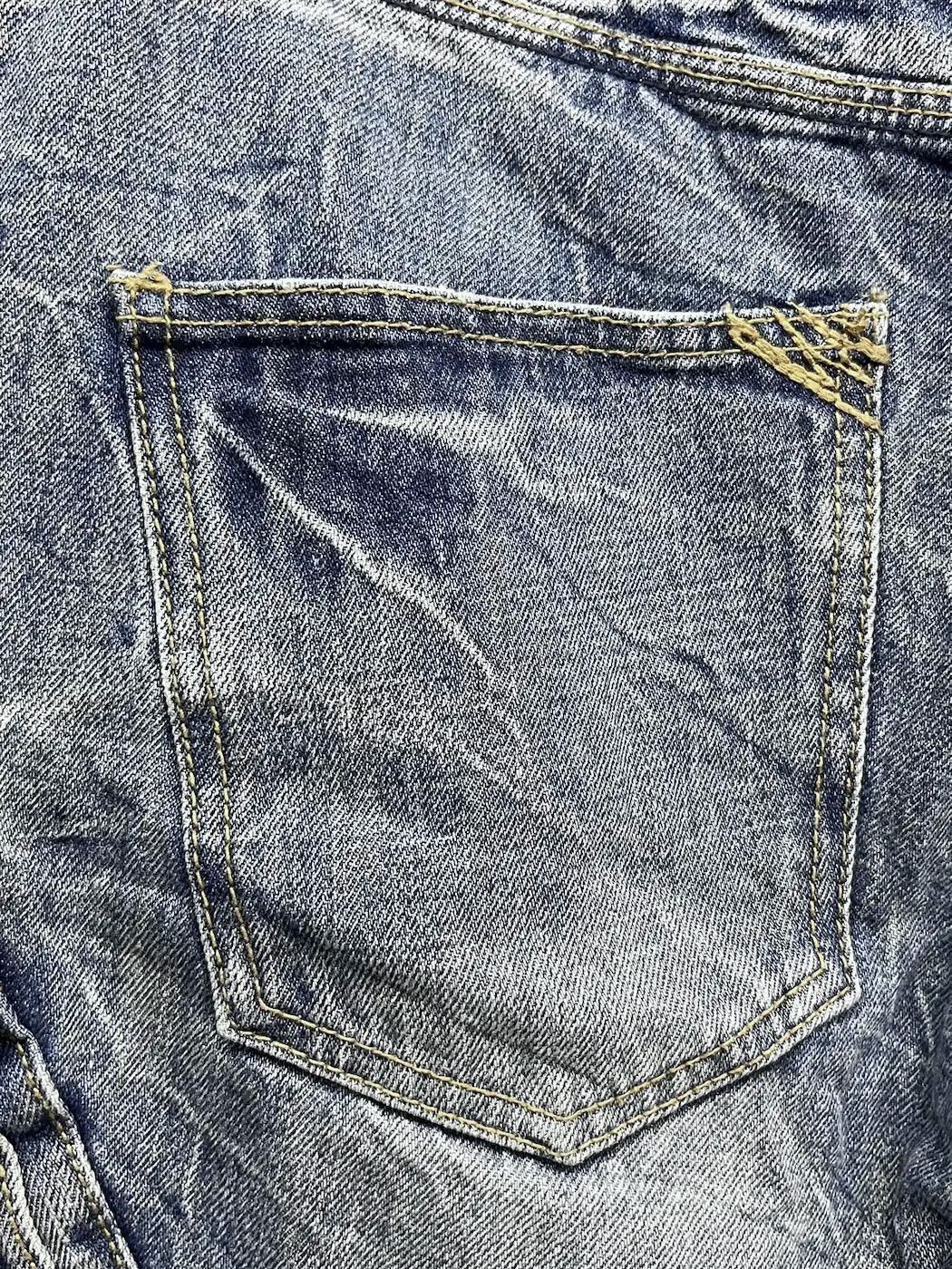 Seditionaries Distressed Studded Tribal Tattoo Slanted Pocket Denim Cargo Size US 31 - 13 Thumbnail