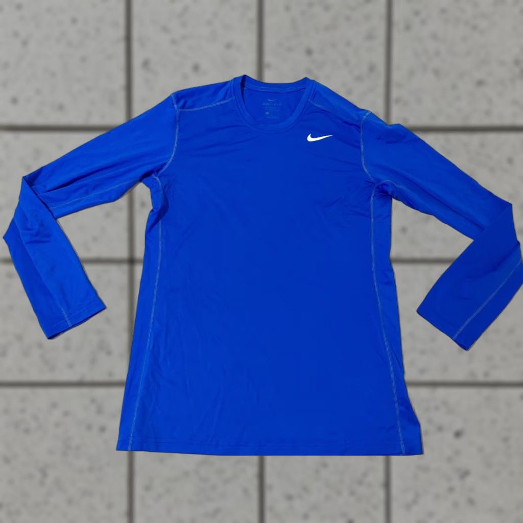 Nike Nike Shirt Mens M Medium Blue Long Sleeve Athletic Gym Workout Size US M / EU 48-50 / 2 - 1 Thumbnail