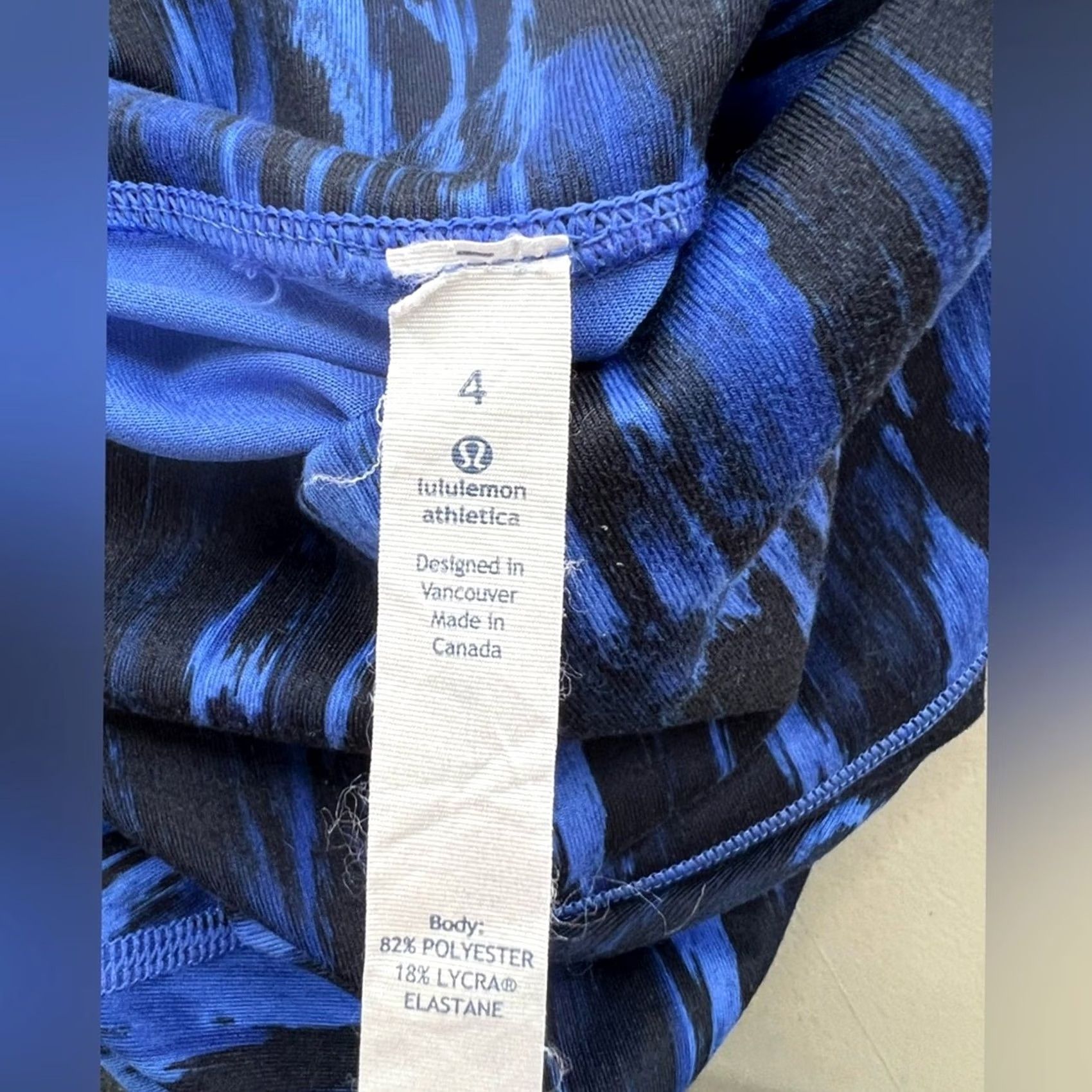 Lululemon LULULEMON Wunder Under High Rise Full Ankle Workout Leggings Blue & Black Size 4 Womens Capris Pants Size 27" / US 4 / IT 40 - 4 Thumbnail