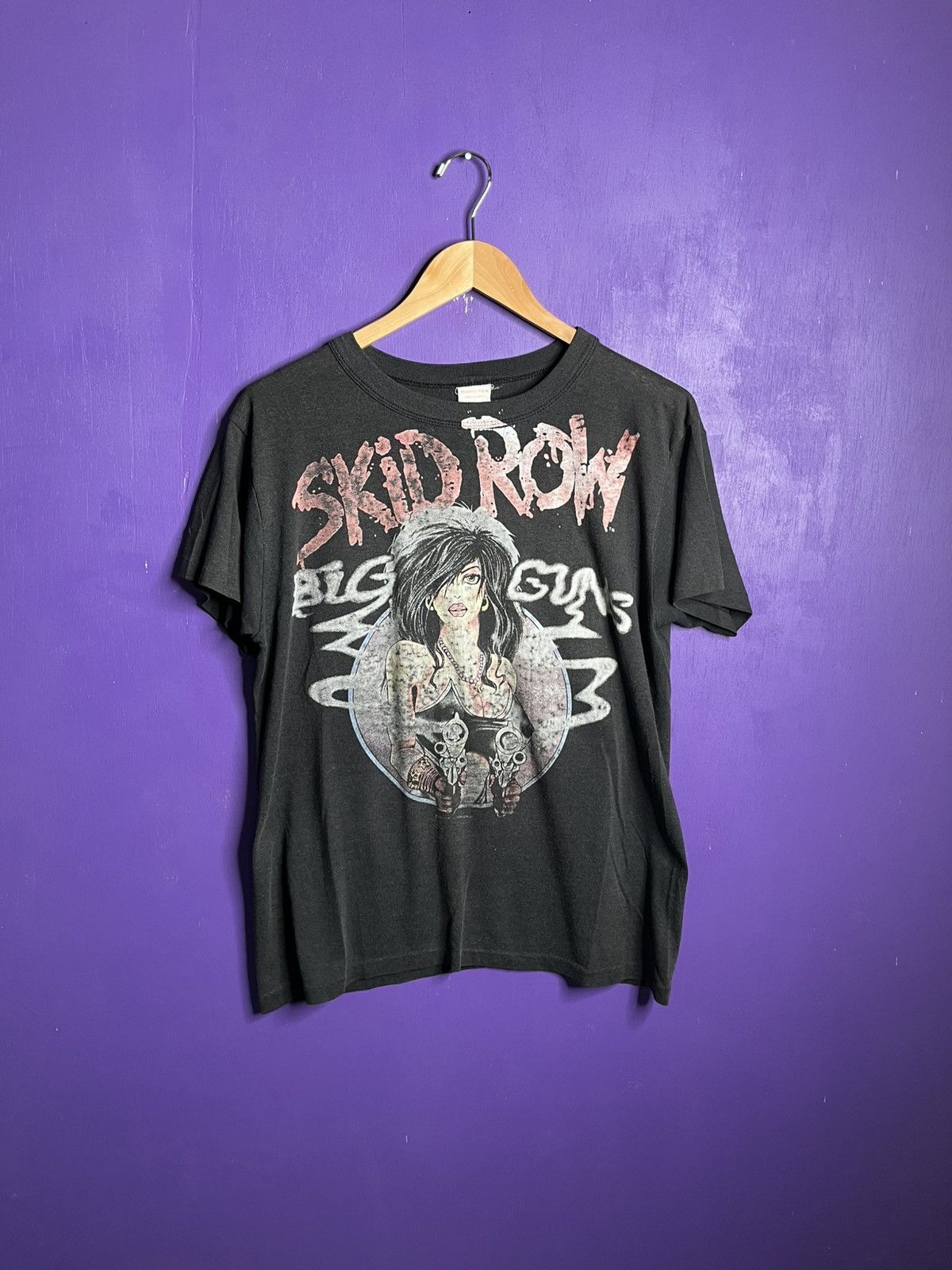 Band Tees × Vintage Vintage 80s Skid Row blew me away big guns tour tee Size US L / EU 52-54 / 3 - 1 Thumbnail