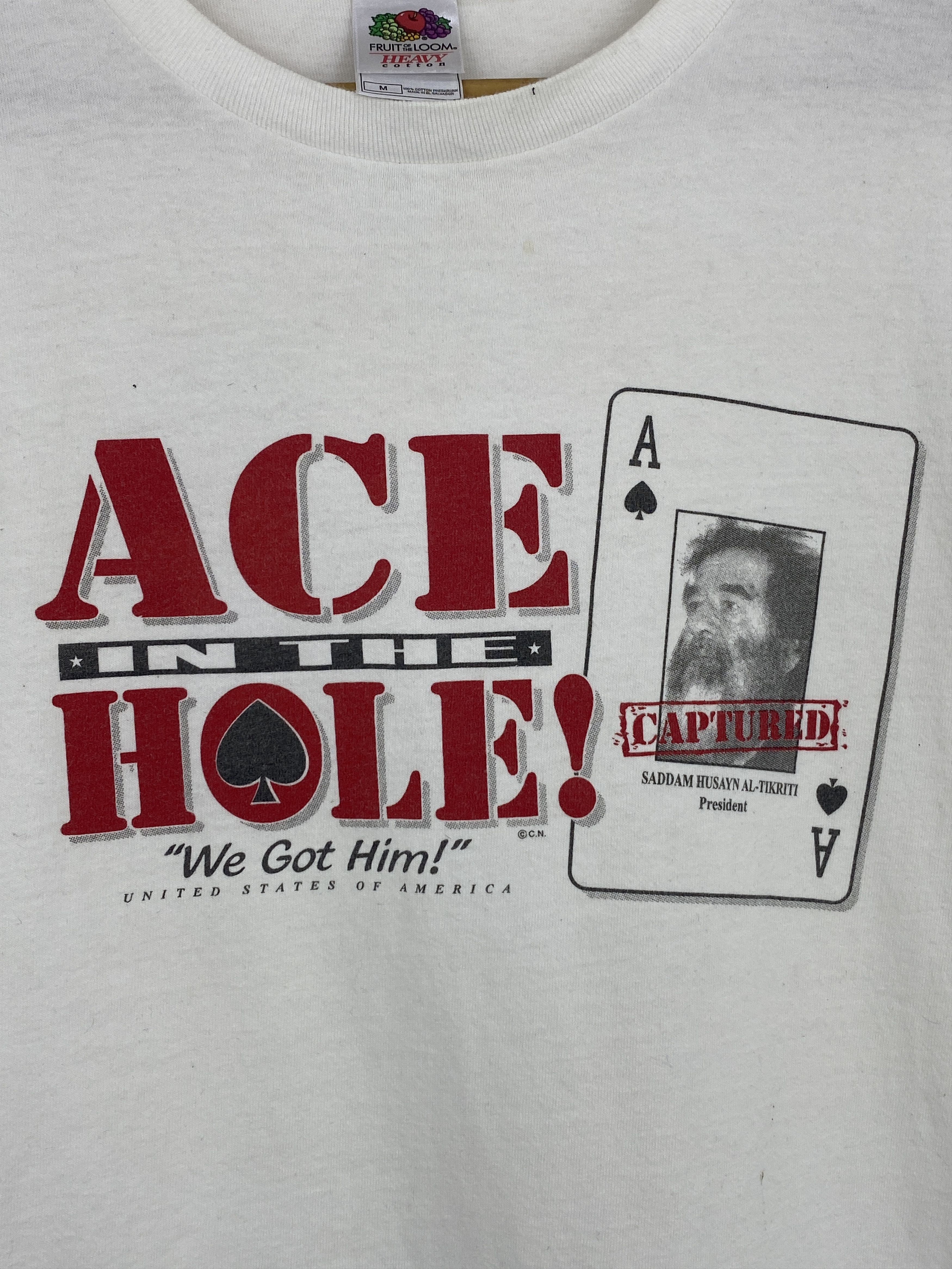 President's × Vintage Vintage 90s Saddam Hussein Ace In The Hole T Shirt TA0574 Size US M / EU 48-50 / 2 - 6 Thumbnail