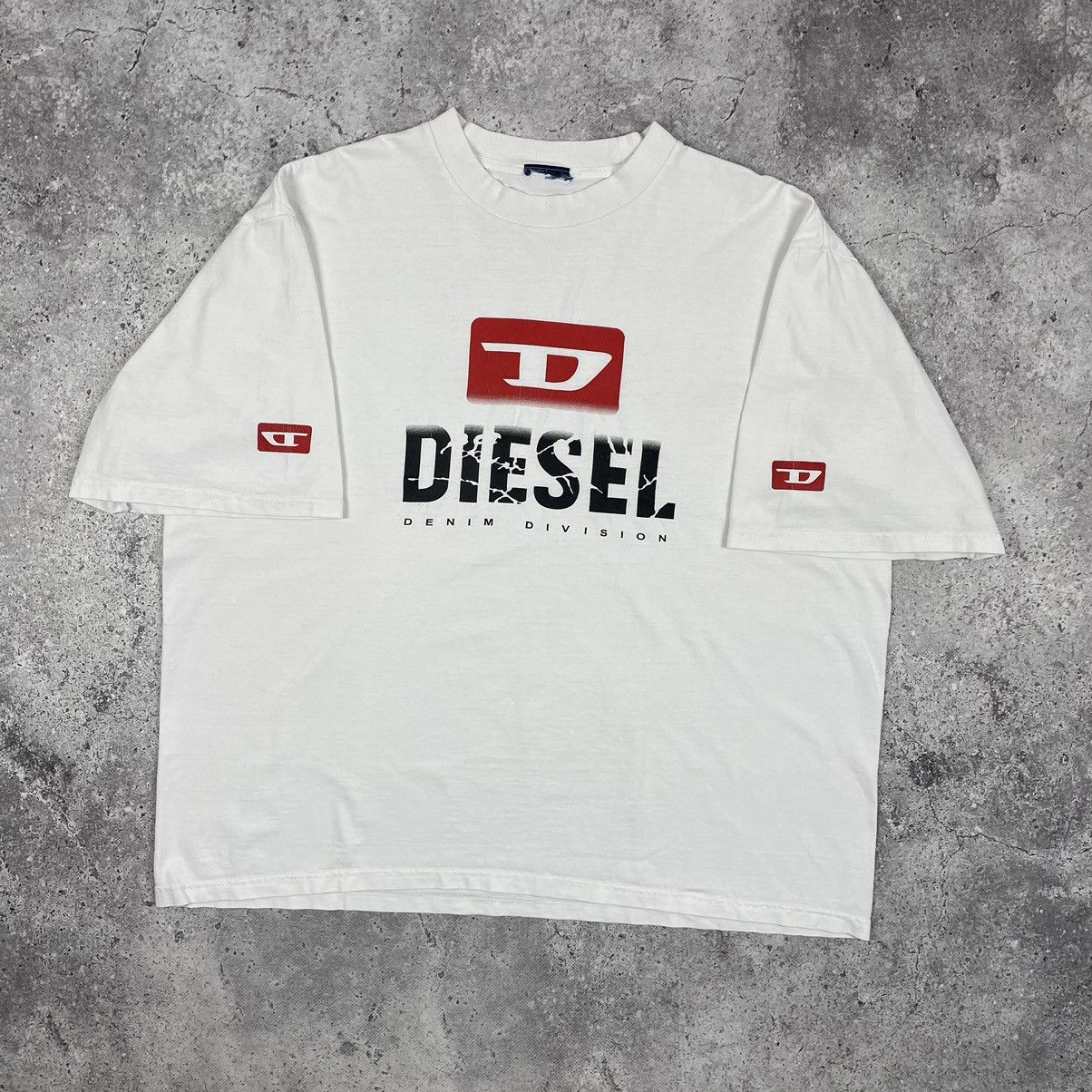 Diesel × Vintage RARE Diesel Vintage 90s Big Logo T Shirt Size US XL / EU 56 / 4 - 1 Thumbnail