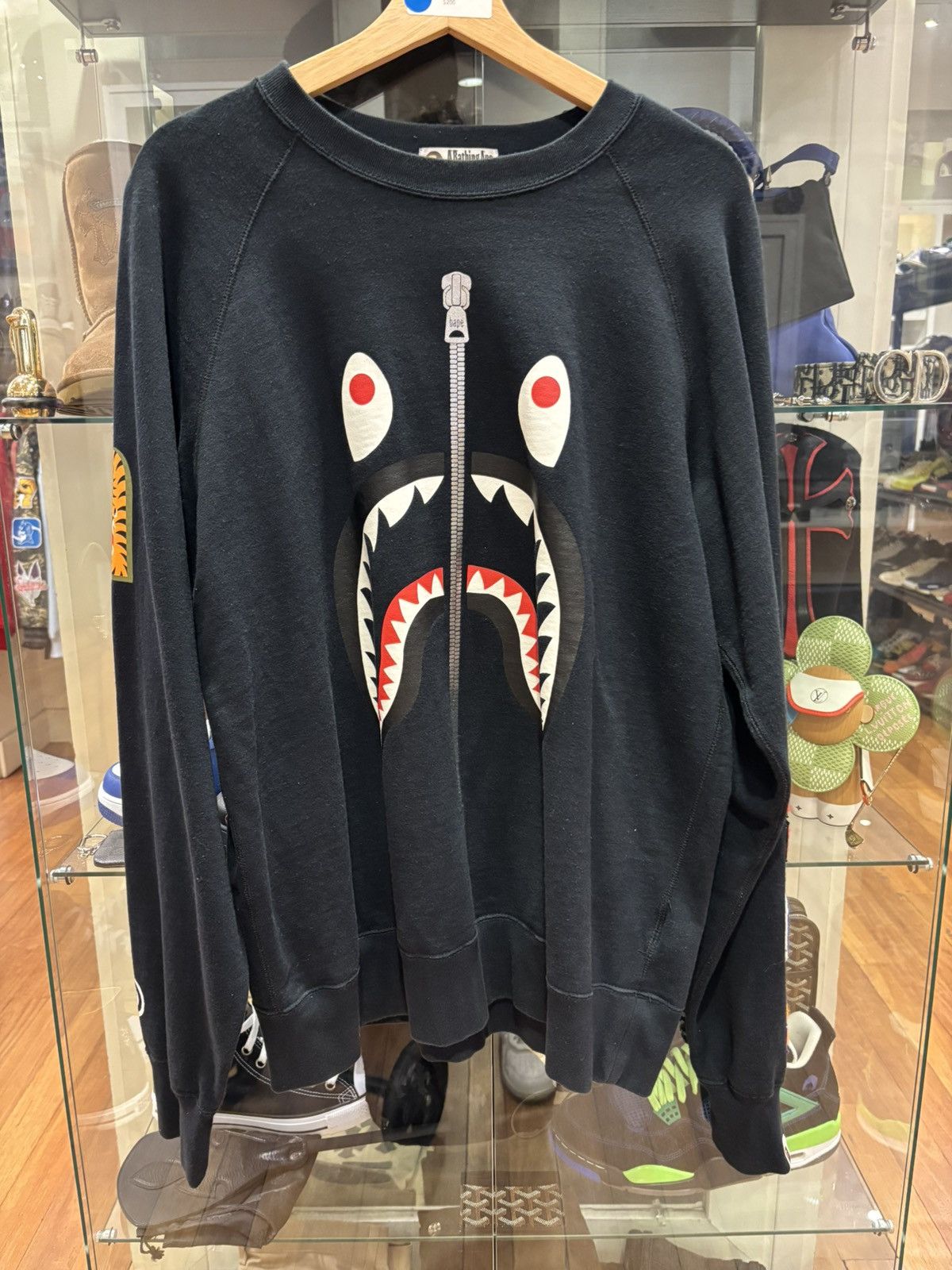 Bape Bape Shark Zip Print Crewneck Size US XXL / EU 58 / 5 - 1 Thumbnail
