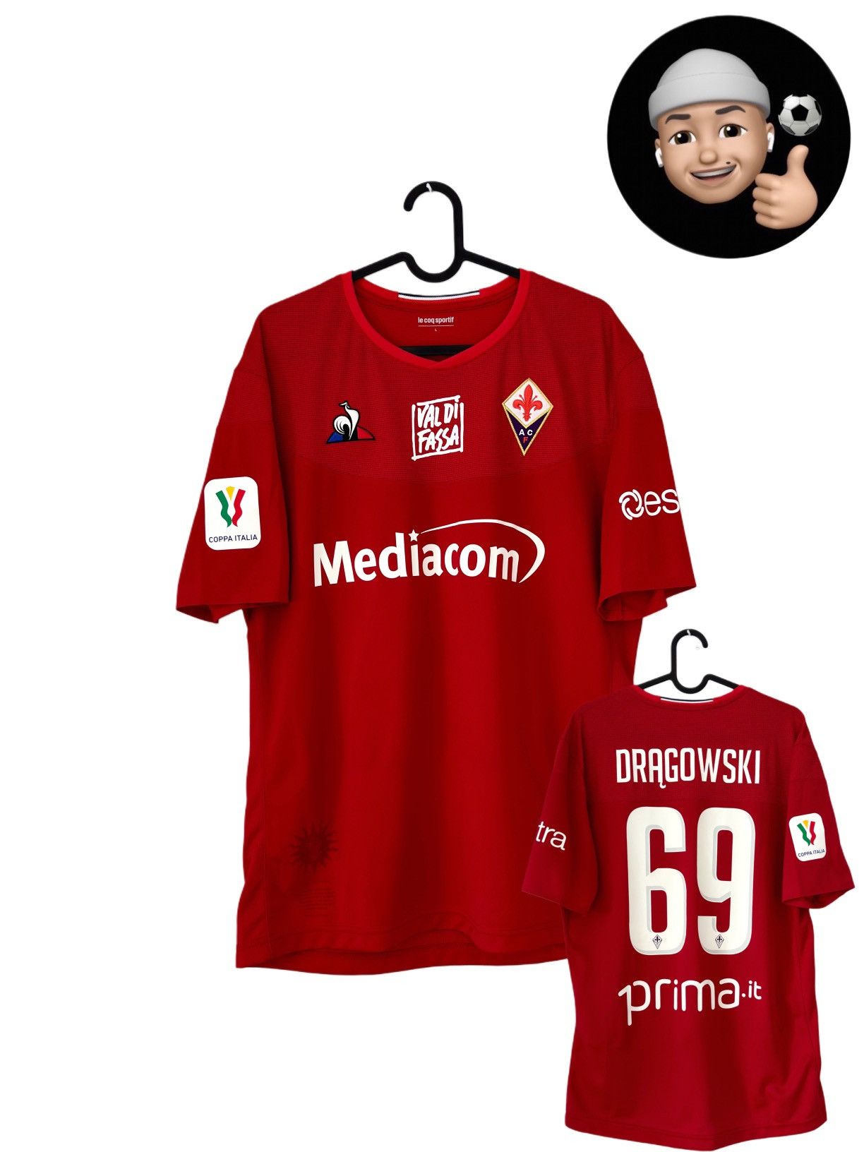 Le Coq Sportif 2019 2020 Fiorentina Italy Poland Game Issue Soccer Jersey Size US L / EU 52-54 / 3 - 1 Thumbnail