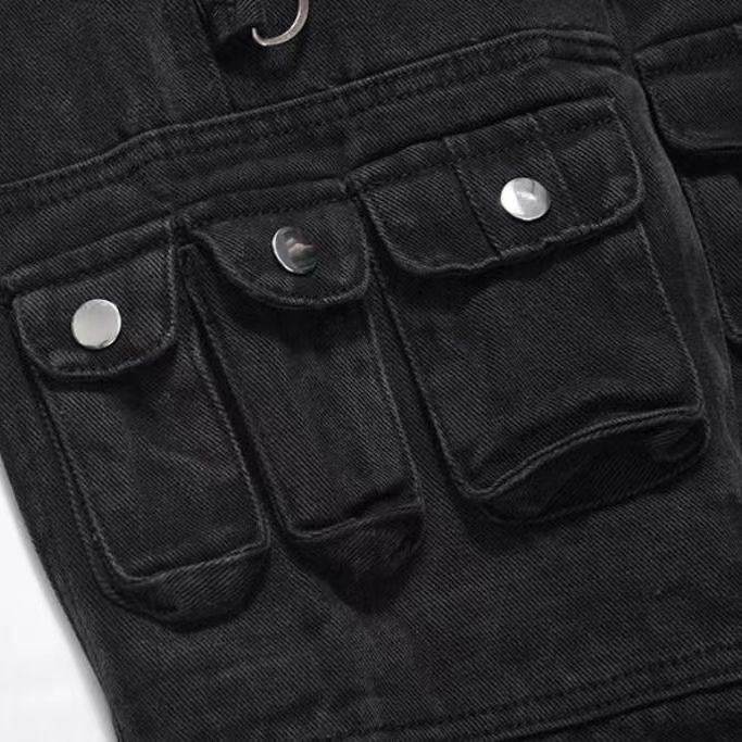 Japanese Brand × Jean Black multi-pocket micro-flare wide-leg jeans Size US 30 / EU 46 - 10 Thumbnail