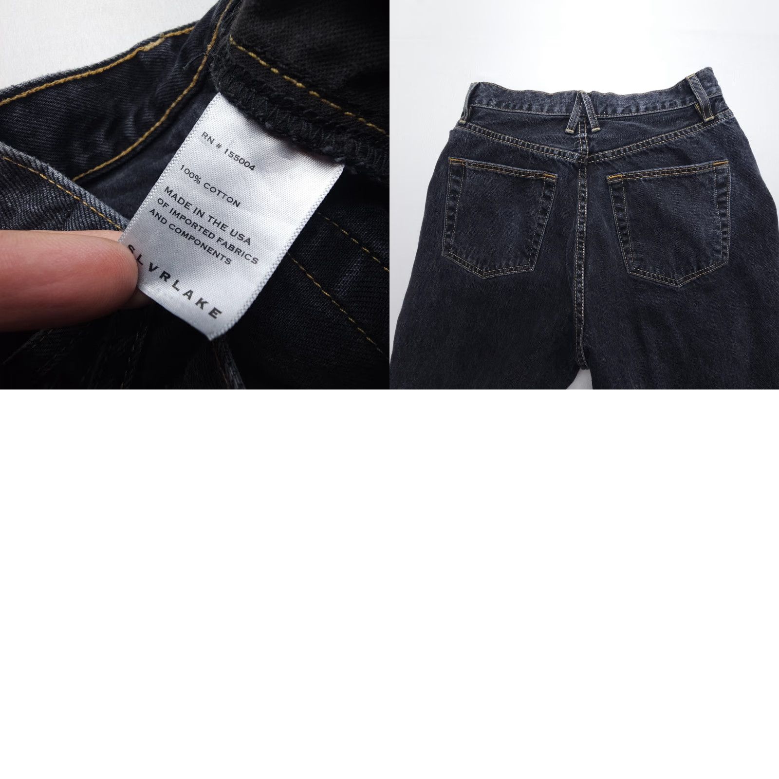 SLVRLAKE SLVRLAKE Beatnik High Rise Slim Jeans Womens 28 Black USA Made 100% Cotton Denim Size 28" / US 6 / IT 42 - 9 Thumbnail