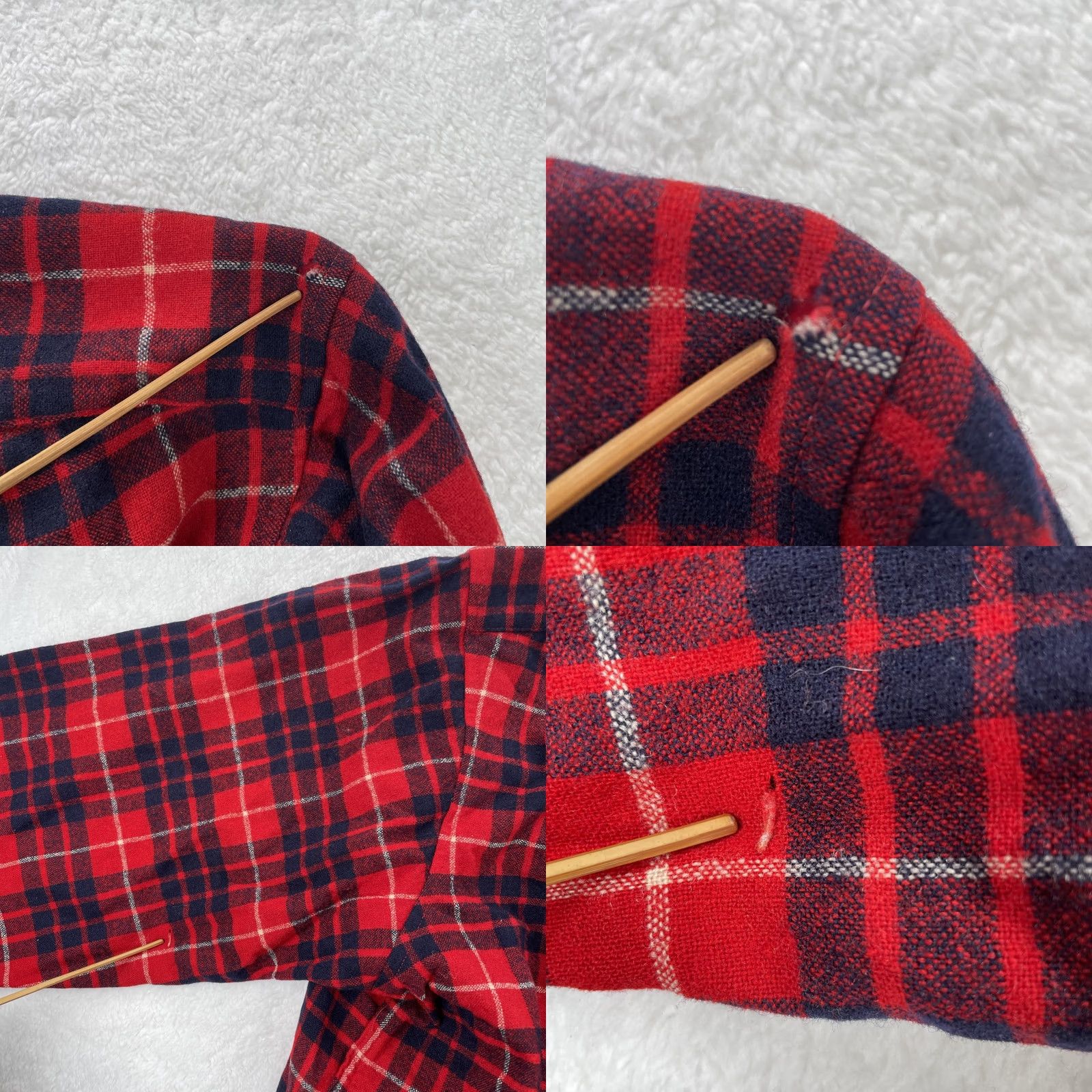 Pendleton VINTAGE Pendleton Shirt Mens Medium 16 1/8 Red Flannel Tartan Plaid Wool Button-Up Button-Down Outdoor Retro USA Mens Size US L / EU 52-54 / 3 - 9 Thumbnail
