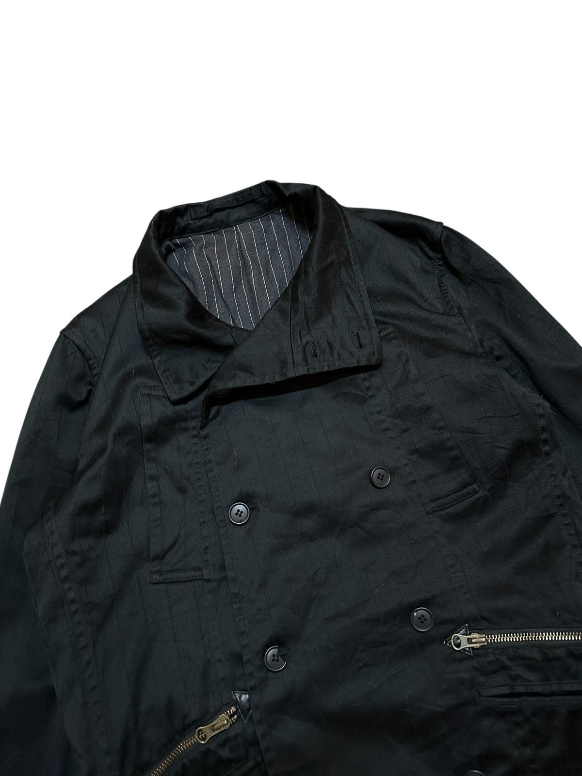 Seditionaries PPFM Black Belted Military Peacoat Jacket Double Breasted Size L / US 10 / IT 46 - 10 Thumbnail