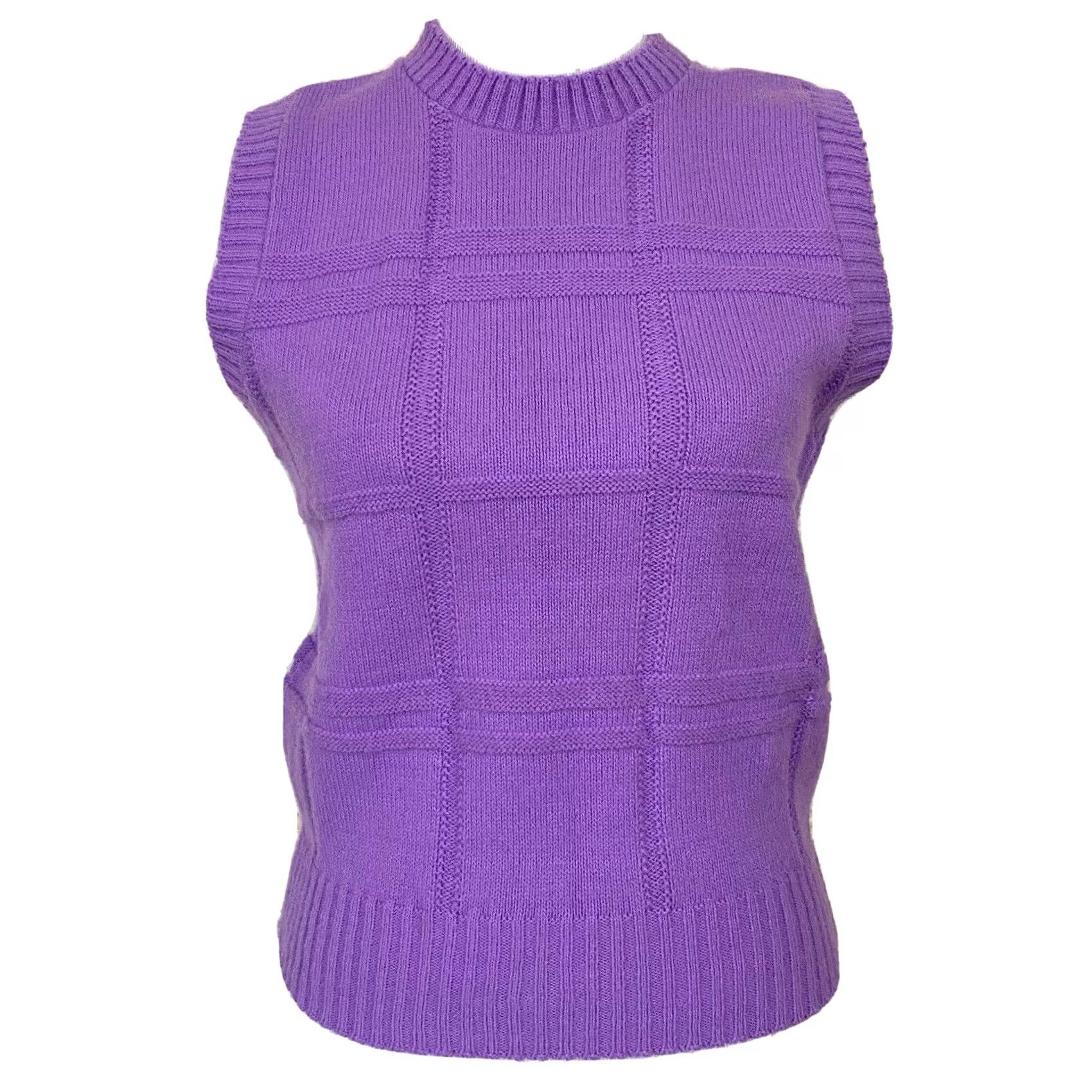 Vintage VINTAGE Andrea Lauren Sleeveless Sweater Pullover Purple Women’s Medium Shirt Size M / US 6-8 / IT 42-44 - 2 Thumbnail