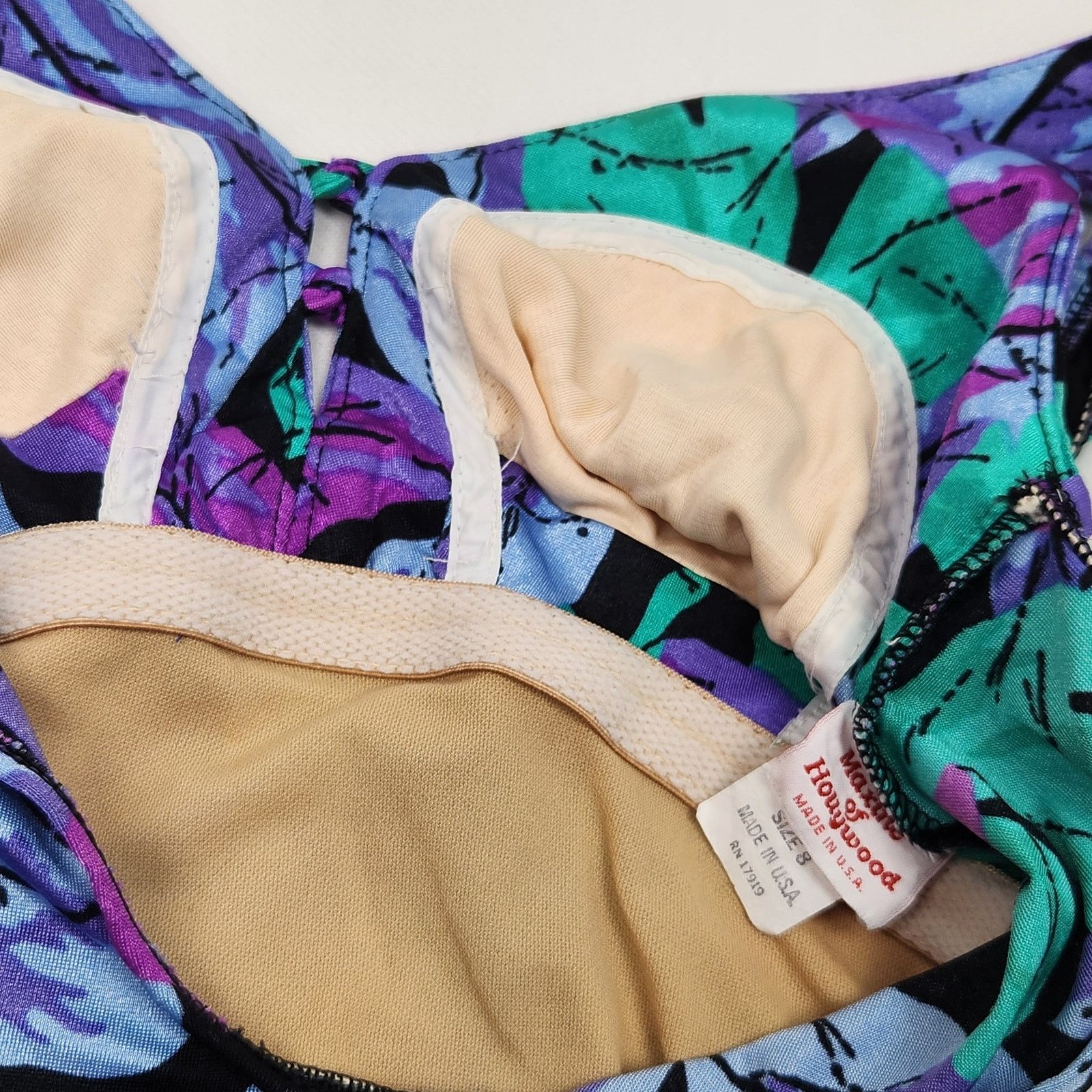 Vintage Maxine of Hollywood 80s Swimsuit One Piece Bathing Suit Size M / US 6-8 / IT 42-44 - 4 Thumbnail