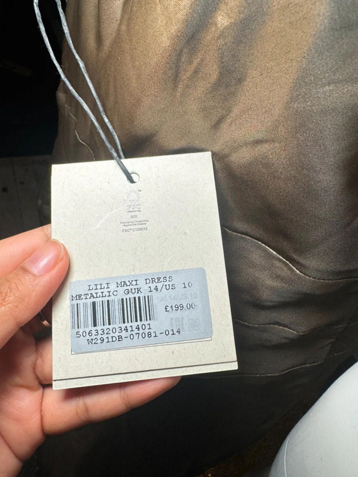 Allsaints AllSaints Lili maxi dress metallic gold NEW WithTags £199 Size L / US 10 / IT 46 - 2 Thumbnail