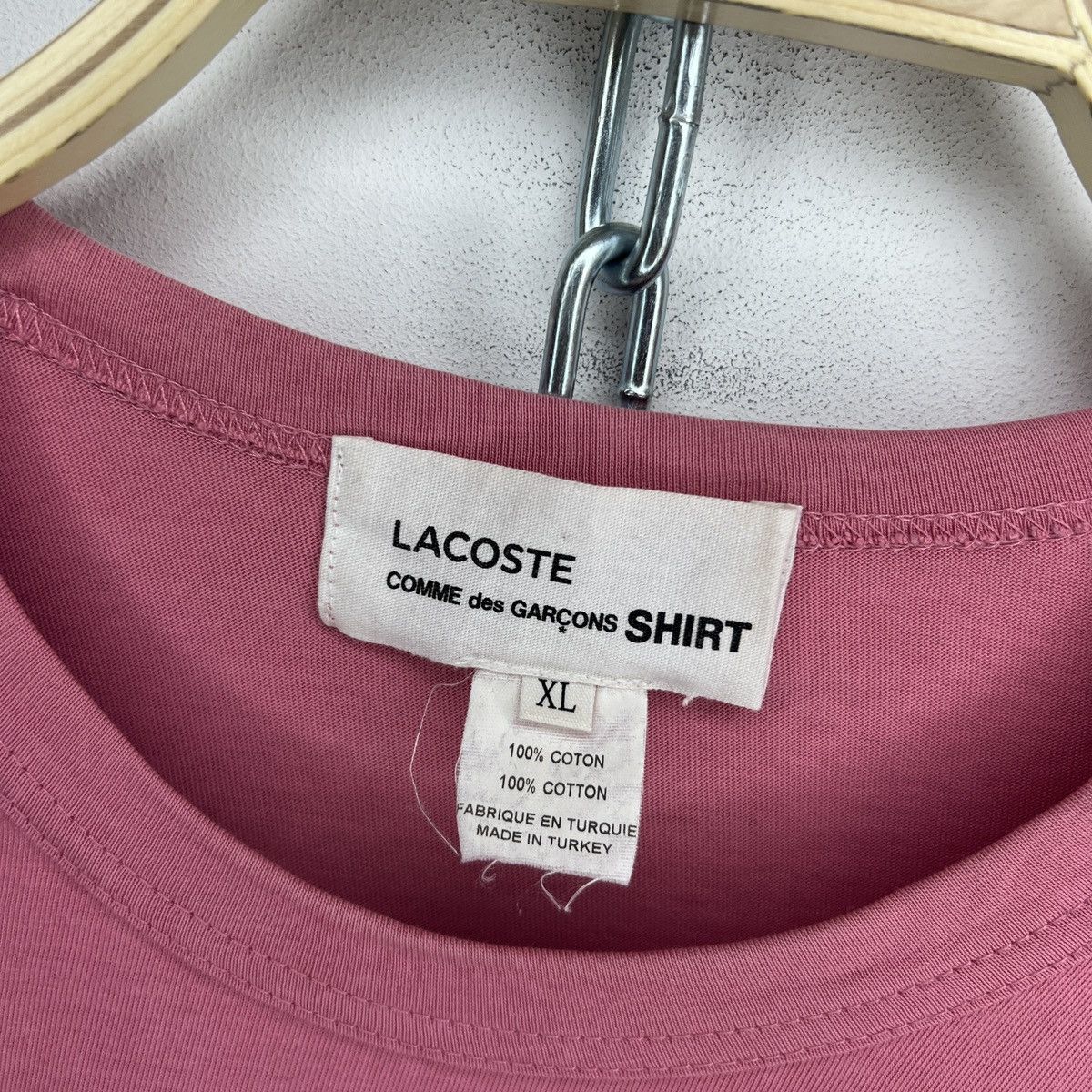 Comme des Garcons SHIRT × Lacoste Lacoste Comme Des Garcons Bias-Cut Longsleeve Tshirt Pink Size US L / EU 52-54 / 3 - 5 Thumbnail