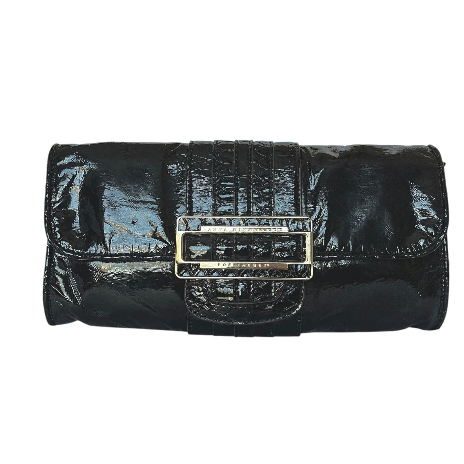 Anya Hindmarch × Target Basics Anya Hindmarch x Target Black Patent Faux Leather Clutch Bag Size ONE SIZE - 1 Thumbnail
