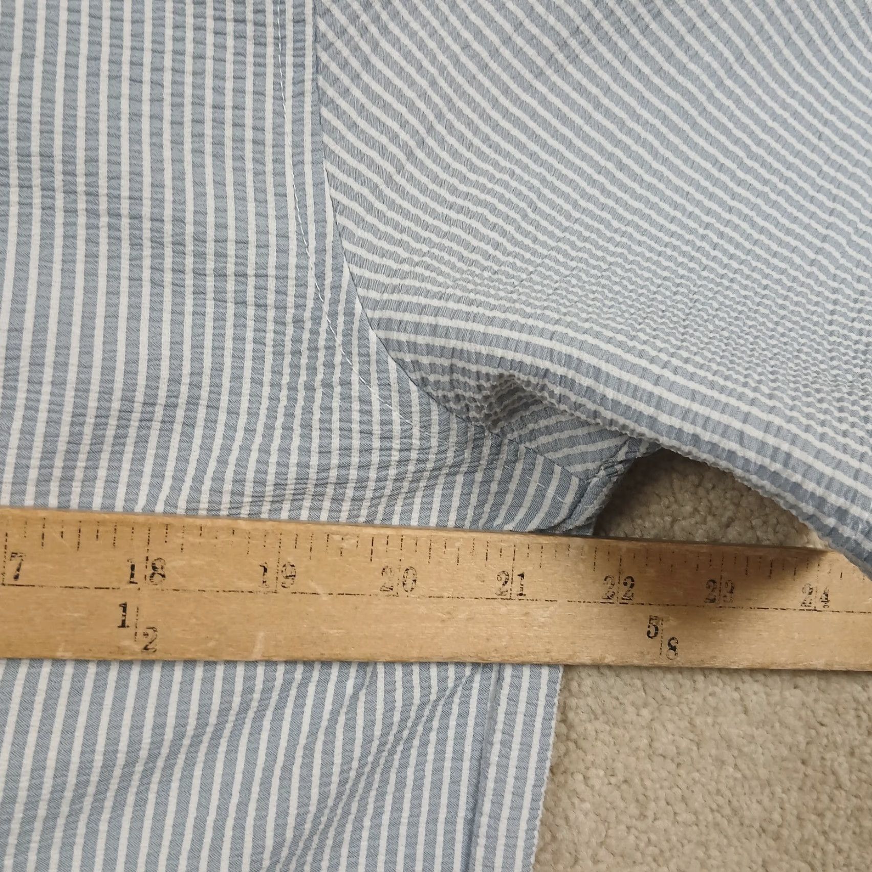 Vintage Marc Asher Button-Up Shirt Mens Large Blue White Striped Camp Shirt Size US L / EU 52-54 / 3 - 7 Thumbnail