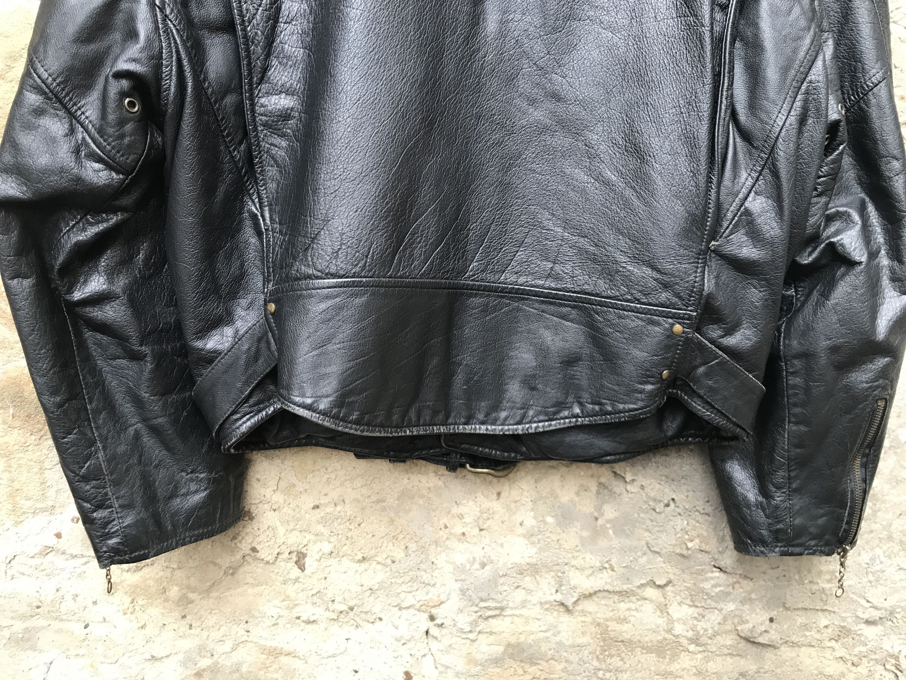 Genuine Leather Vintage 90s Leather Biker Jacket Tribal tattoo's Nickelson Size US L / EU 52-54 / 3 - 10 Thumbnail