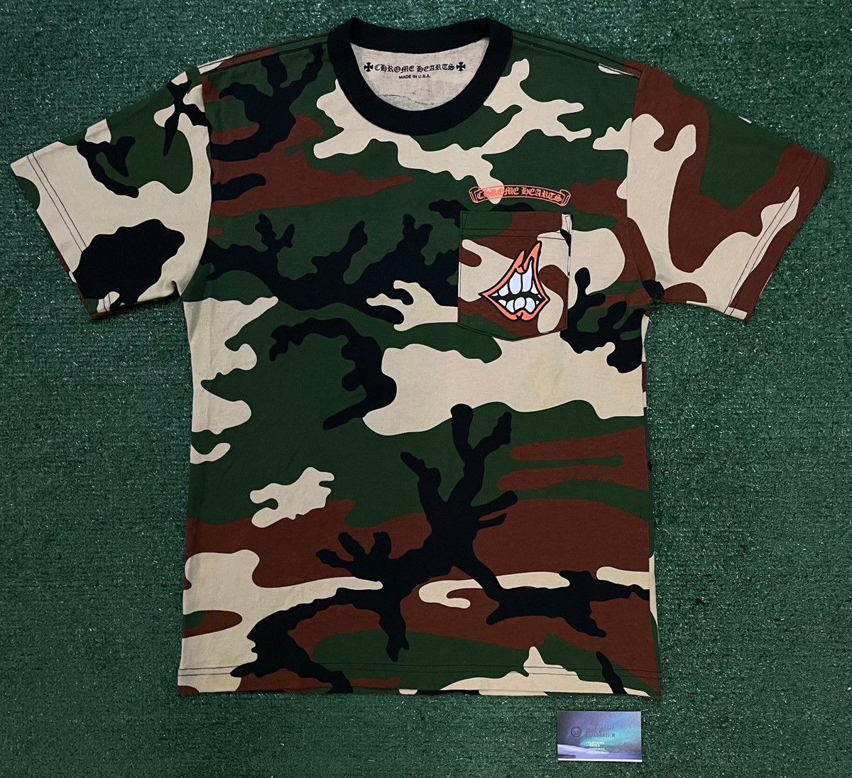 【Chrome Hearts】Matty Boy Caution T-shirt★半袖T★Camo Chrome Hearts Matty Boy Caution T-shirt Camo Men's - US