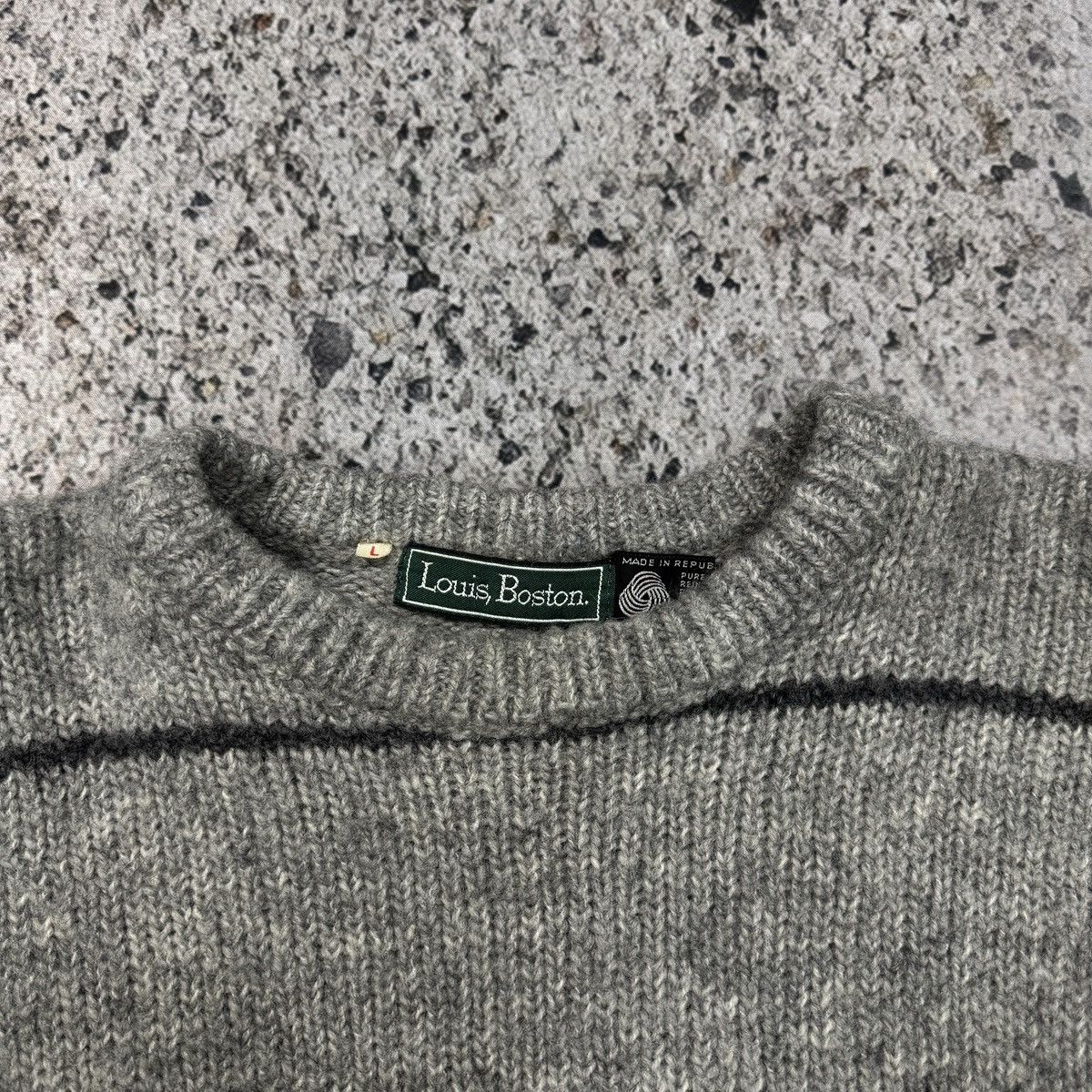 Vintage VINTAGE 1980s LIGHT GREY WOOL KNIT SWEATER Size US L / EU 52-54 / 3 - 6 Thumbnail